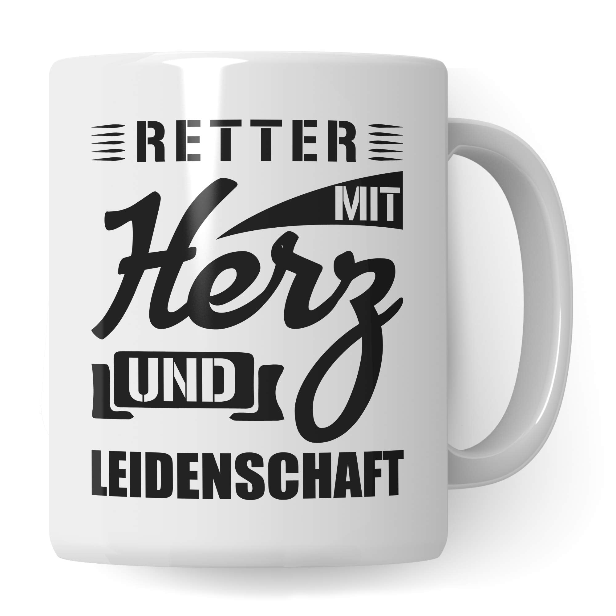 Pagma Druck Retter Tasse Rettungsdienst Sanitäter, Rettungssanitäter Kaffeebecher Geschenk Spruch, Krankenwagen Becher Geschenkidee (Weiß/Weiß)