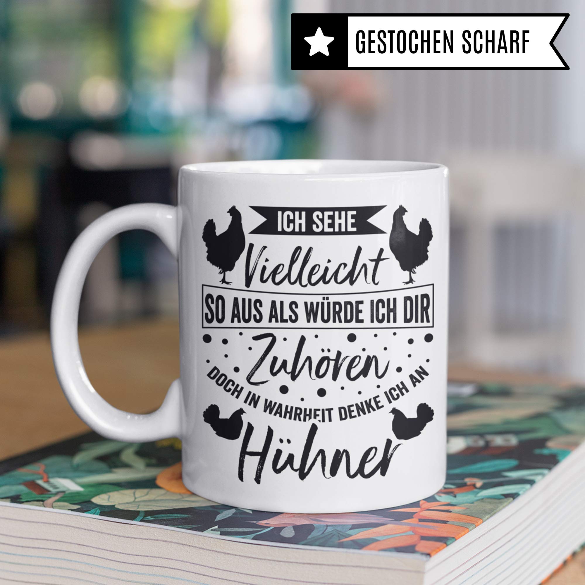 Pagma Druck Hühner Geschenk Tasse Huhn Becher Geschenkidee Kaffeetasse Hühnerhalter Spruch Hühnerstall Motiv Kaffeebecher