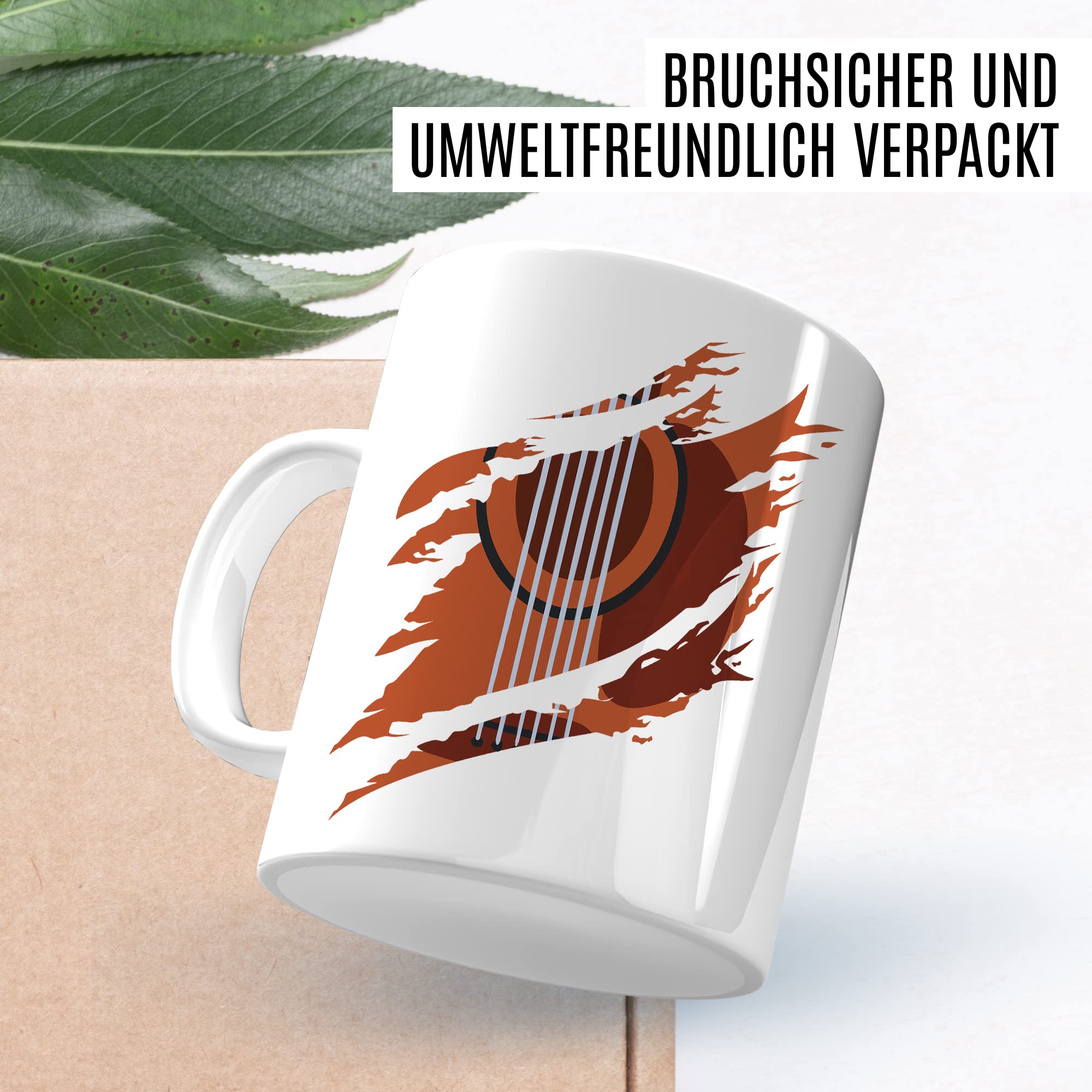 Gitarre Tasse Geschenk Gitarre-Motiv Geschenkidee Gitarrist Kaffee-Becher Kaffeetasse Gitarristin Teetasse Musiker Instrument Akustikgitarre E-Gitarre