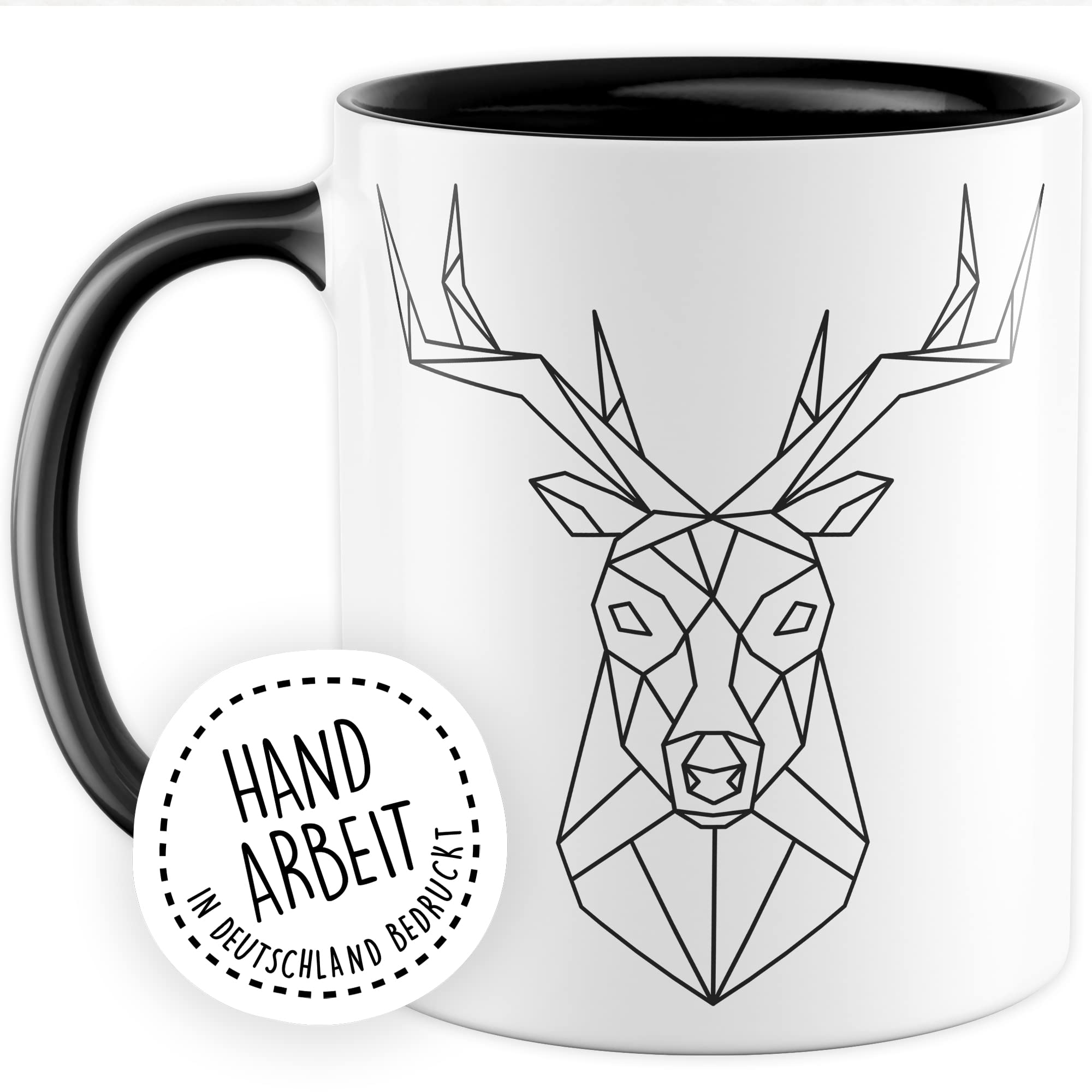 Hirsch-Motiv, hochwertiges Design Tasse Geschenk Hirsch-fans, Fuchs-Tasse Motiv, Geschenk Kollegen, Fuchs Büro-Tasse Wald-Motiv Jäger Jagd Hisrchliebhaber Naturliebhaber