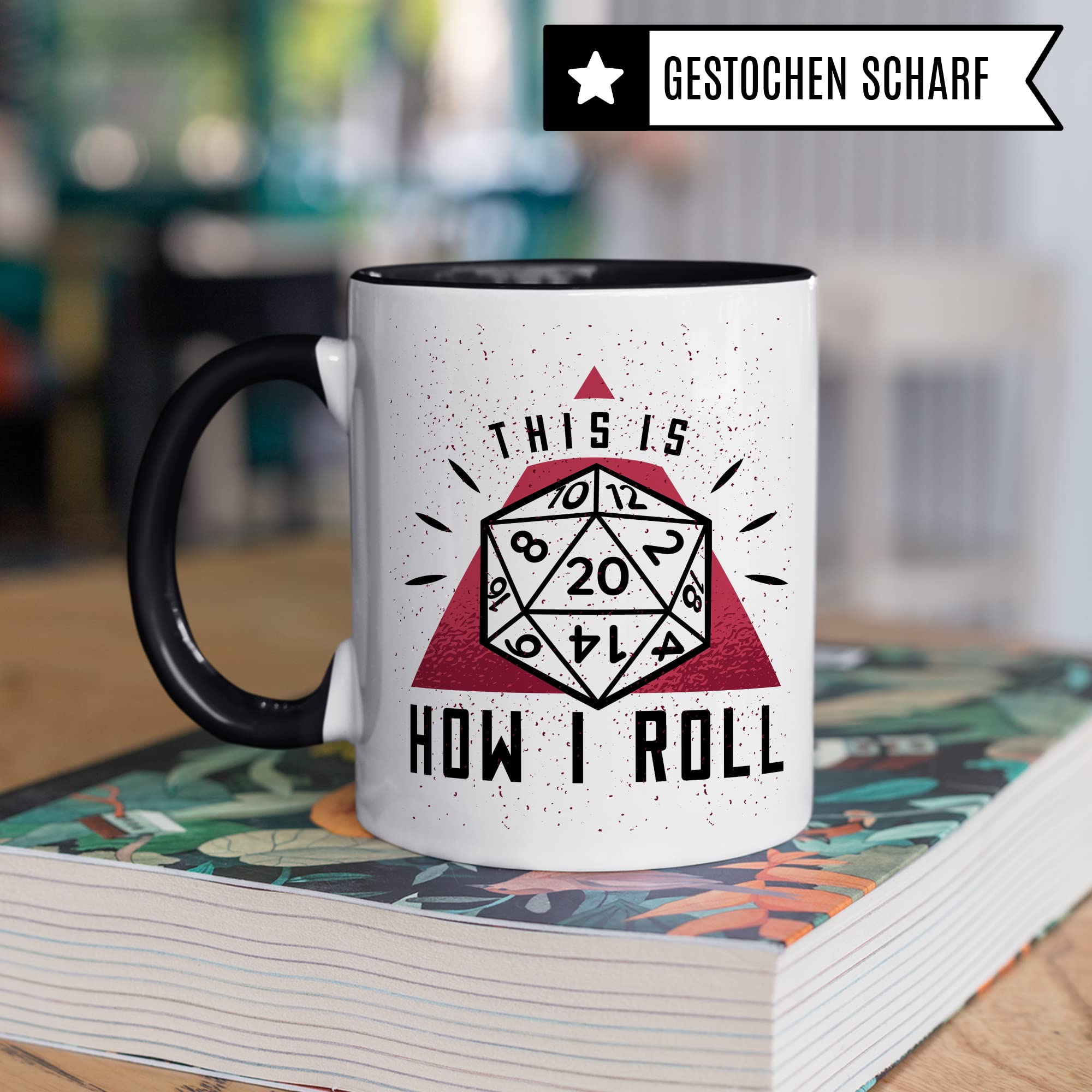 DnD Roleplay Tasse, This is how I roll Spruch, Rollenspiel Spruch D20 Dice Geschenkidee, Pen & Paper Tabletop D20 Würfel Motiv - RPG Dungeon Kaffee-Becher