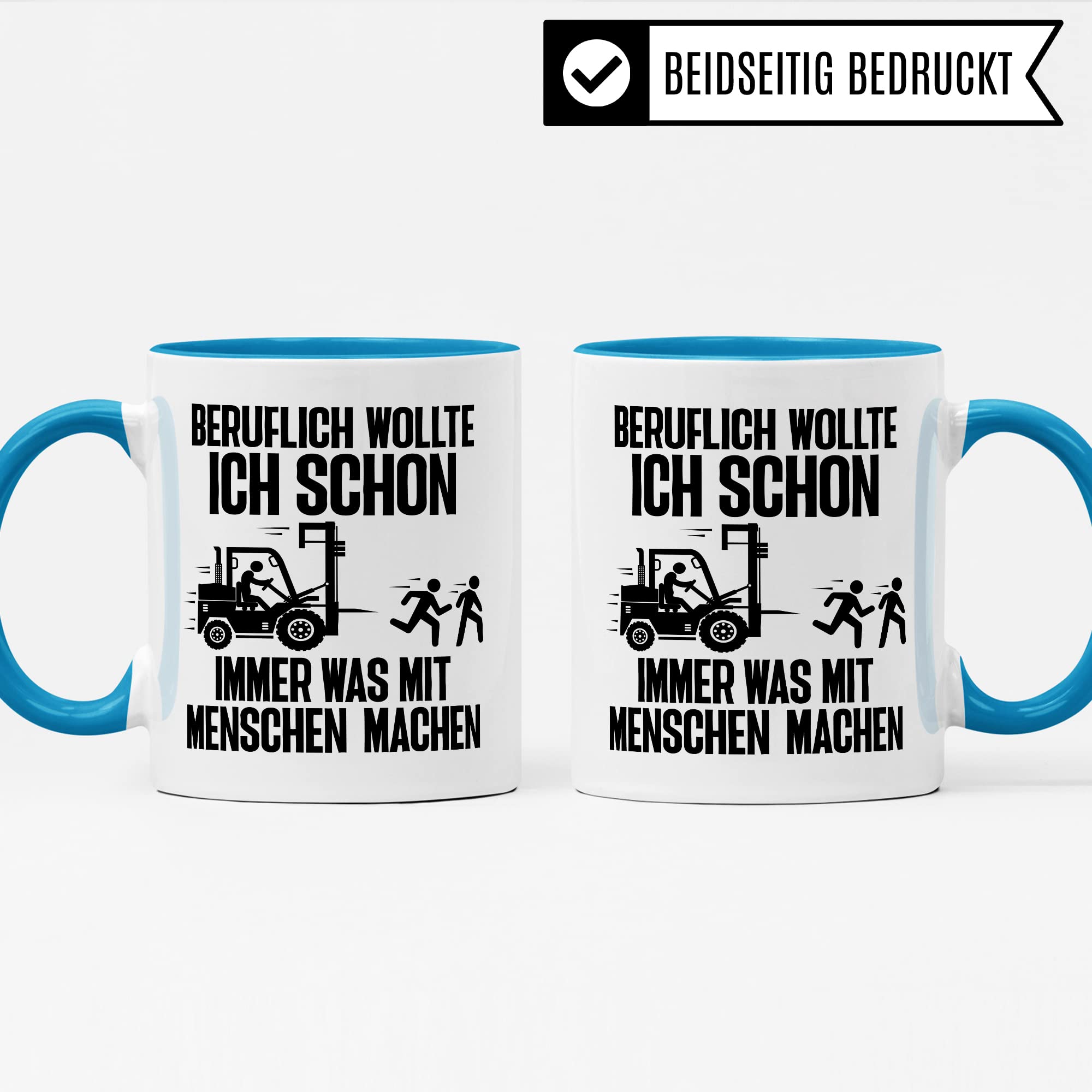 Lagerist Tasse mit Spruch lustig Staplerfahrer Geschenk Gabelstapler-Fahrer Kaffee-Becher böser Humor Kaffeebecher Lagerarbeiter Lagerlogistiker Geschenkidee