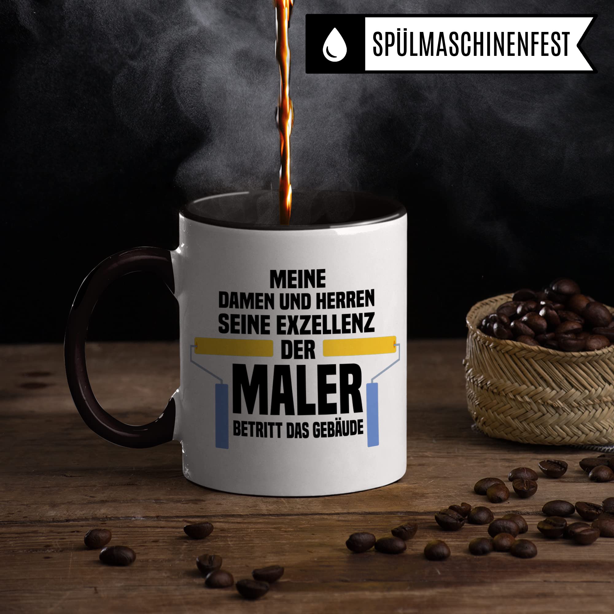 Tasse Maler, Lackierer Geschenkidee Malermeister Tasse mit Spruch lustig Malerin Geschenk, Kaffeetasse Humor Witz Geschenk für Malerbetrieb, Kaffeebecher für Männer Frauen