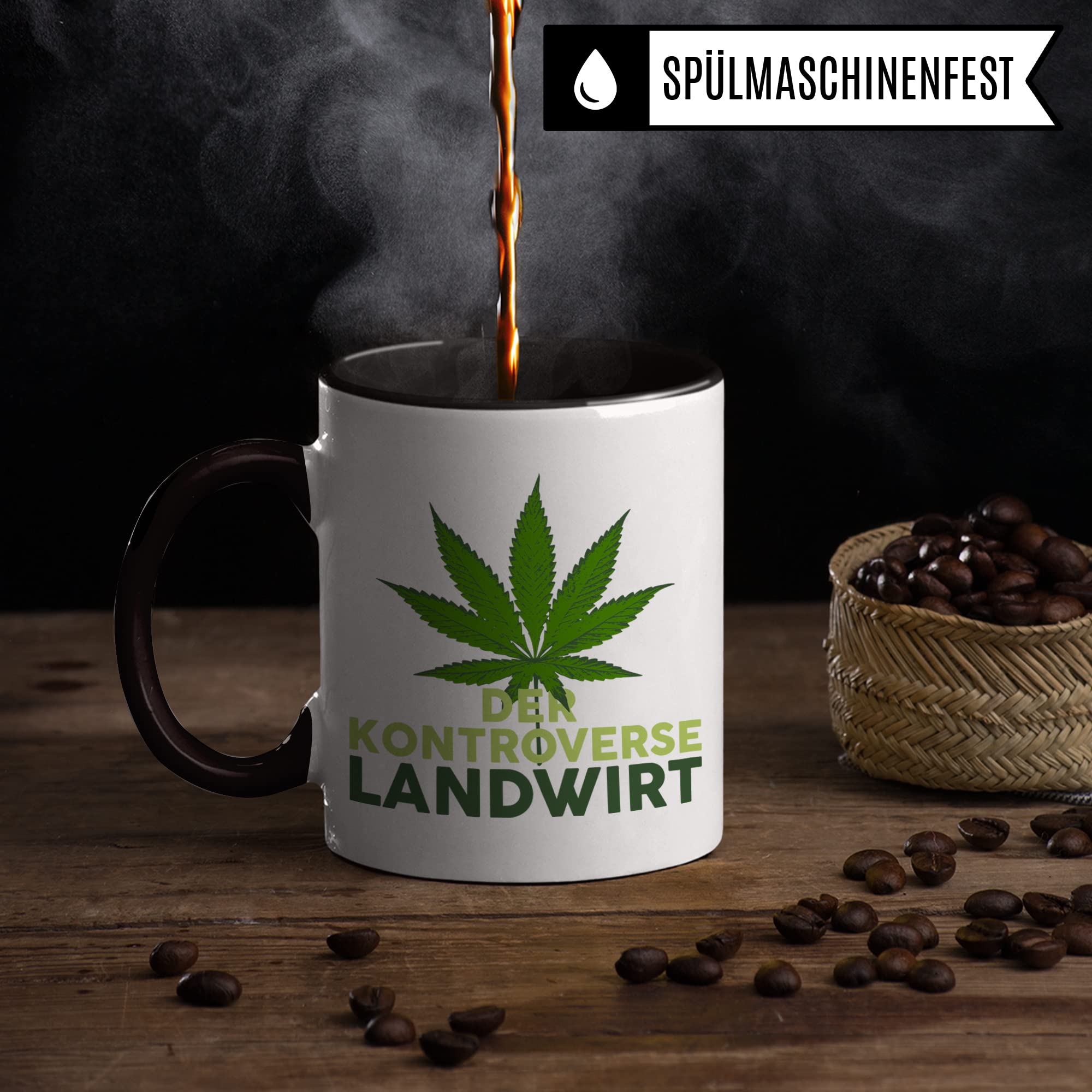 Cannabis Tasse Kiffer Geschenk lustig Stoner Kaffeetasse mit Cannabis Motiv Kiffer Geschenkidee Marihuana Kaffeebecher Teetasse Landwirt