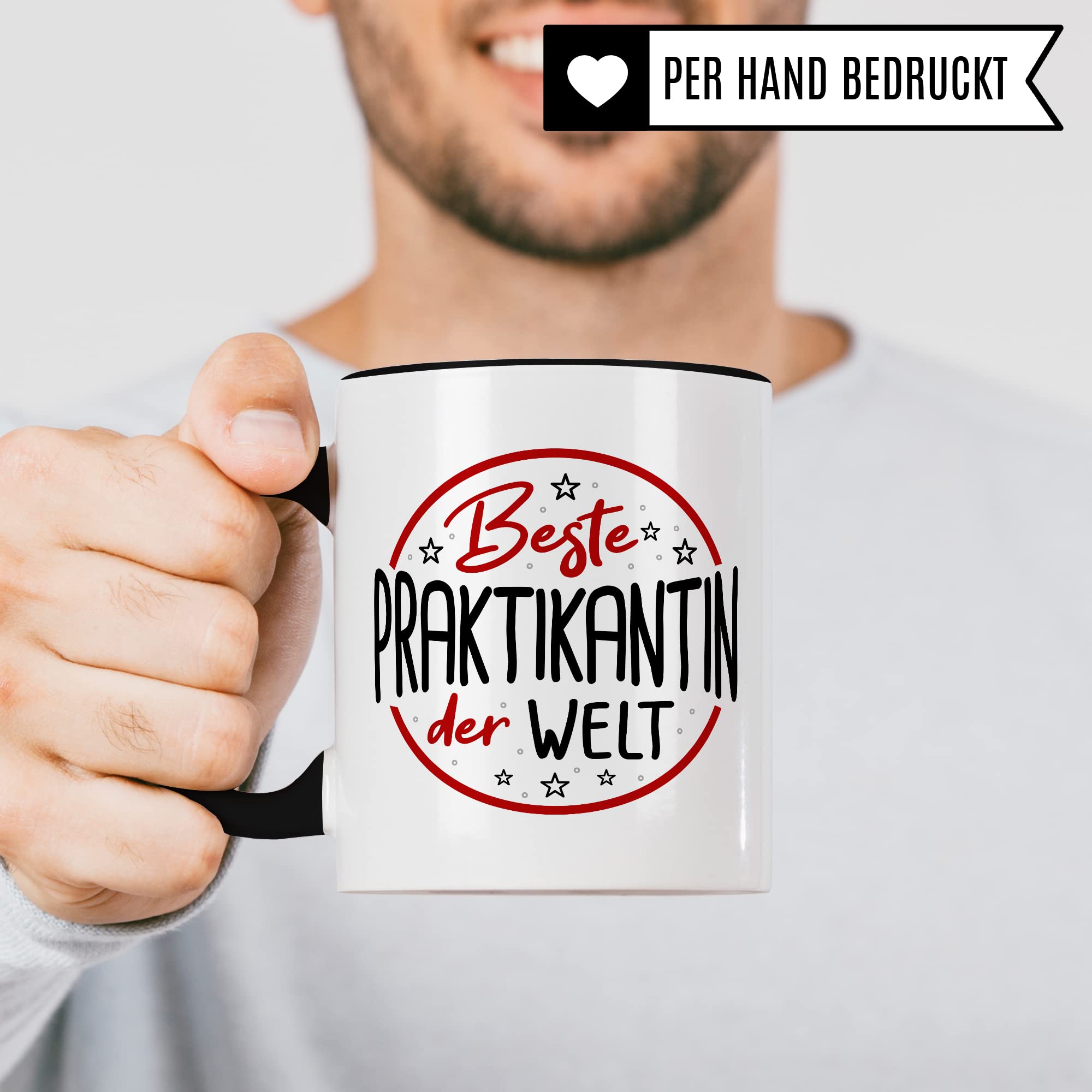 Tasse Praktikant, Bester Praktikant Geschenkidee vollendetes/begonnenes Praktikum Kaffee-Becher mit Spruch lustig Kaffeetasse Teetasse Lehrling Azubi Geschenk