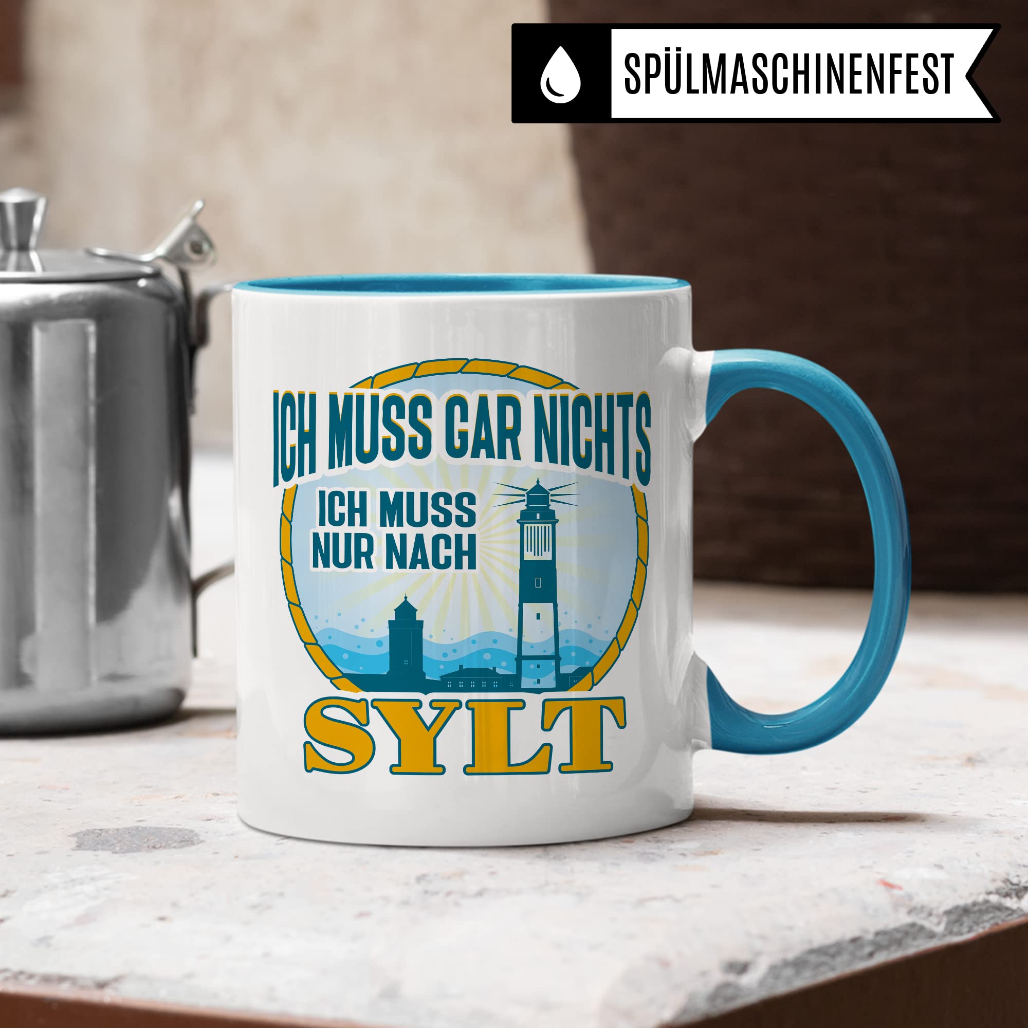 Tasse Sylt-Liebe mit Spruch Kaffee-Tasse Kaffee-Becher Geschenkidee für Syltliebhaber Geschenk Syltfan Tasse Insel Sylt lustig