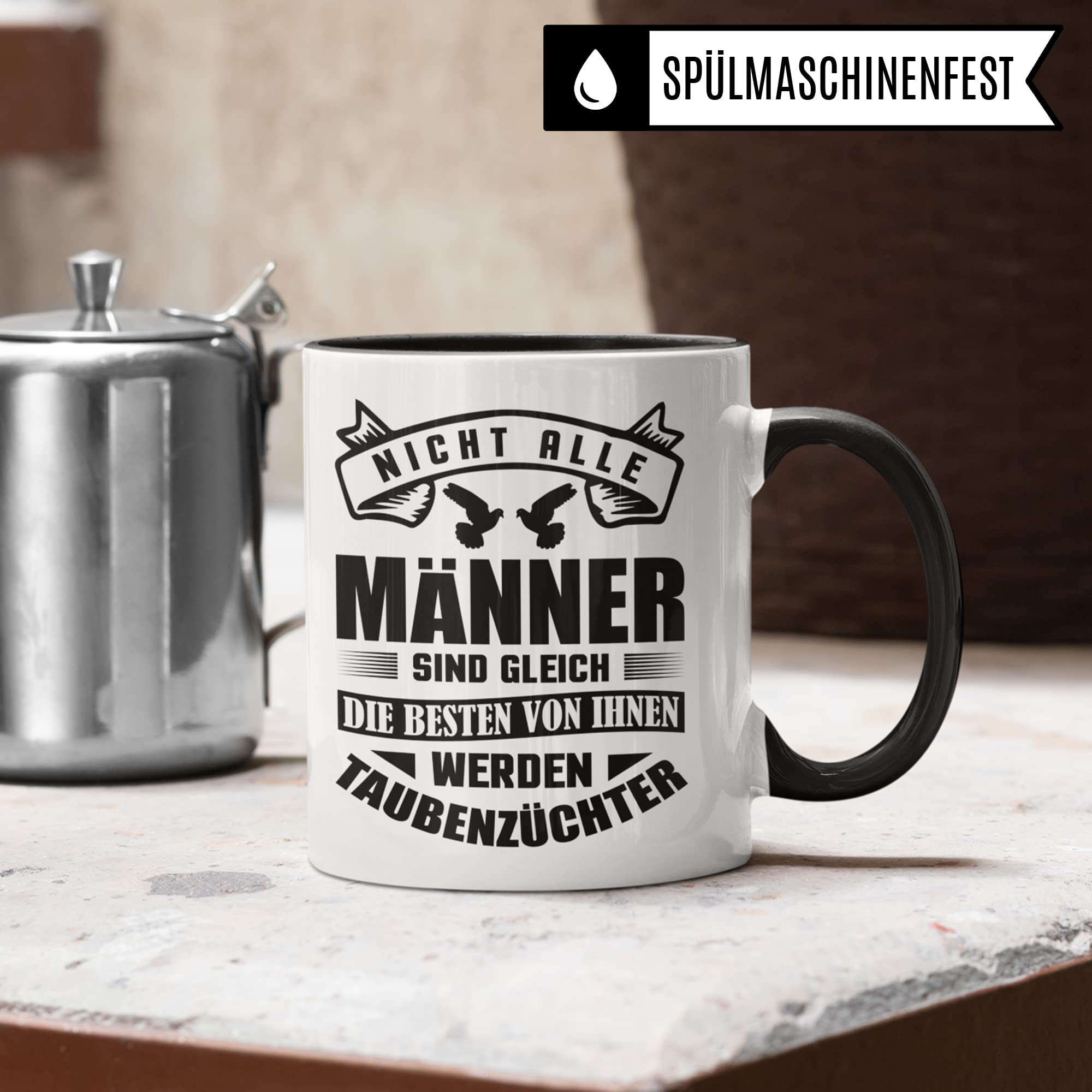 Taubenzüchter Tasse Geschenkidee, Kaffebecher mit Spruch lustig, Taubenzucht Geschenk, Kaffeetasse Humor Witz Geschenk für Männer, Taube Teetasse