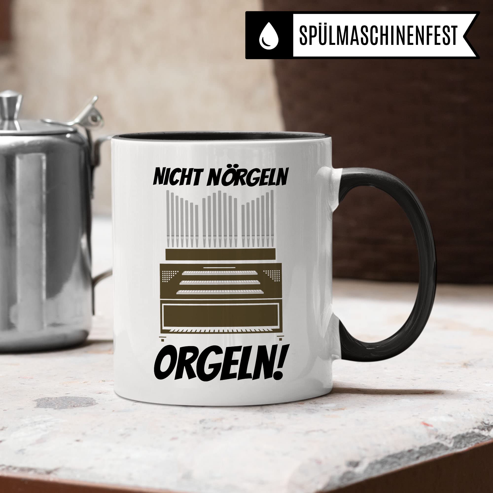 Orgel Tasse Geschenkidee Kaffeetasse Humor Witz Geschenk für Orgelspieler Kaffeebecher orgeln Becher