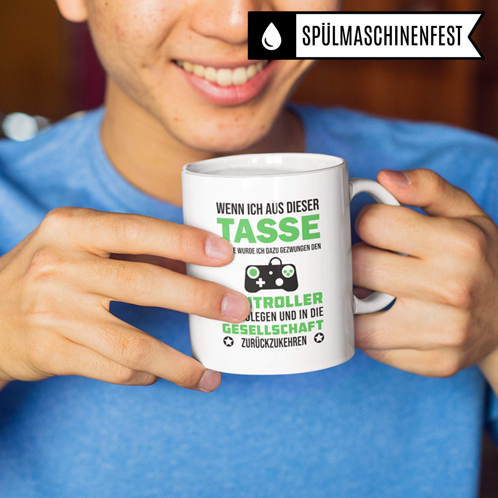 Pagma Druck Tasse Zocker Geschenk Zocken Gamer Kaffeetasse Witz Geschenkidee Gaming Computerspiele lustig