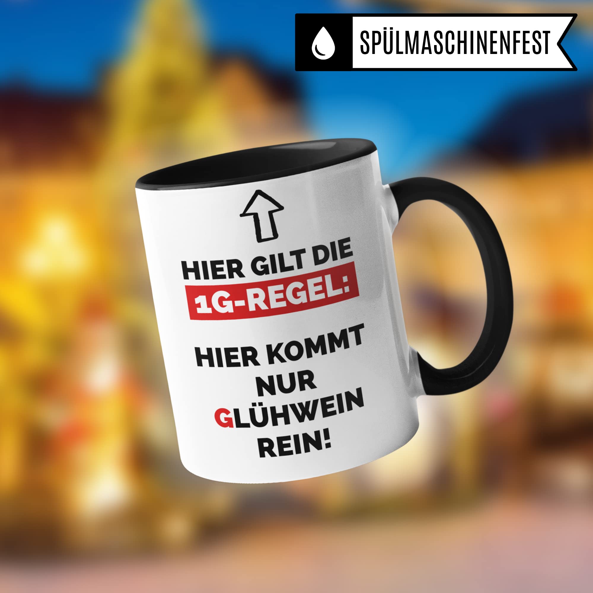 Glühwein Tasse für Weihnachten, Geschenk für die Weihnachtszeit & Advent Glühweintassen lustig Keramik, Geschenkidee Glühweinbecher mit Weihnachtsmotiv Adventsmarkt Punsch Becher