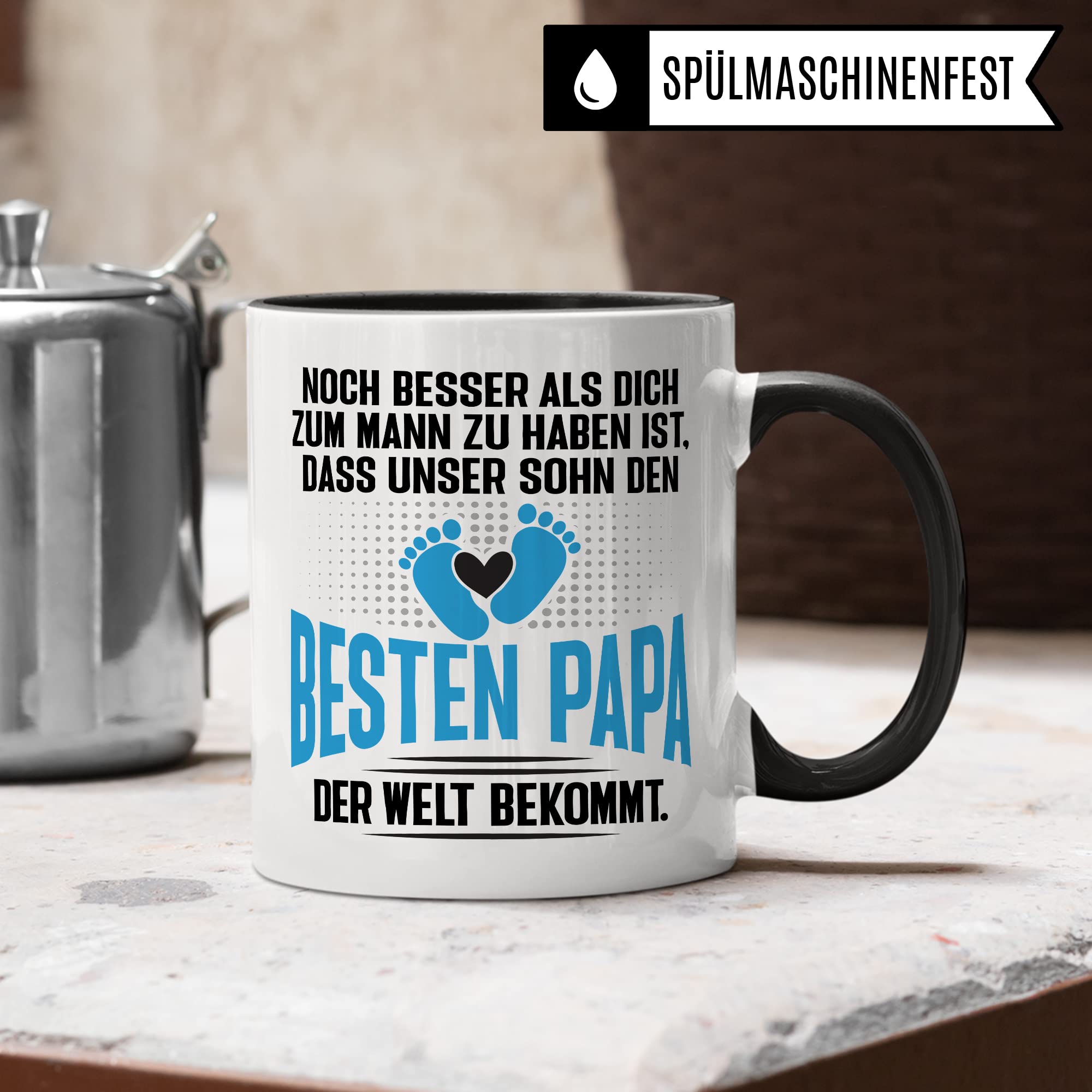 Tasse Papa Geschenk - werdender Papa Schwangerschaft - Noch besser als dich zum Mann zu haben ist, dass unser Sohn den besten Papa der Welt bekommt - Ehemann werdender Vater Kaffee-Becher