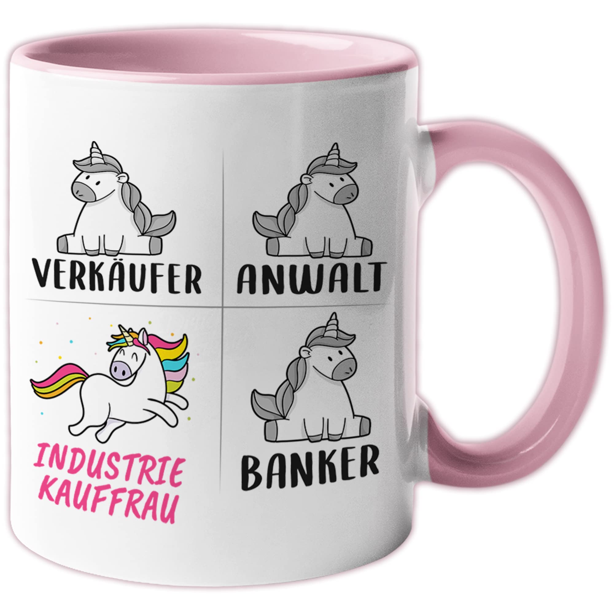 Tasse Industriekauffrau lustig, Industrie Kauffrau Ausbildun Geschenk, Spruch Kaffeebecher Geschenkidee, Kaffeetasse Beruf Industriekauffrauen Einhorn Frauen Teetasse Becher