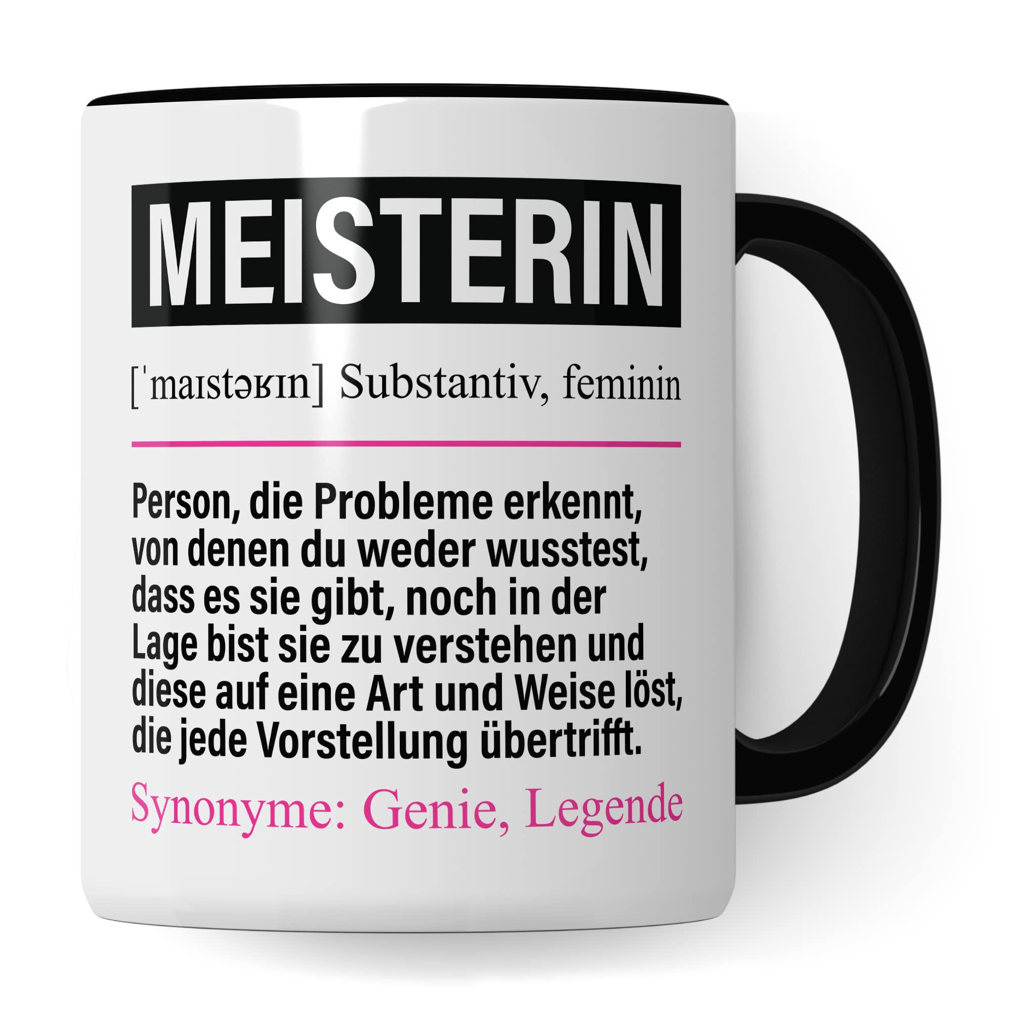 Tasse Meisterin lustig, Meisterin Geschenk Beruf, Spruch Kaffeebecher Handwerksmeister Geschenkidee, Beruf Meisterprüfung Kaffee-Tasse Meisterbrief Teetasse Becher