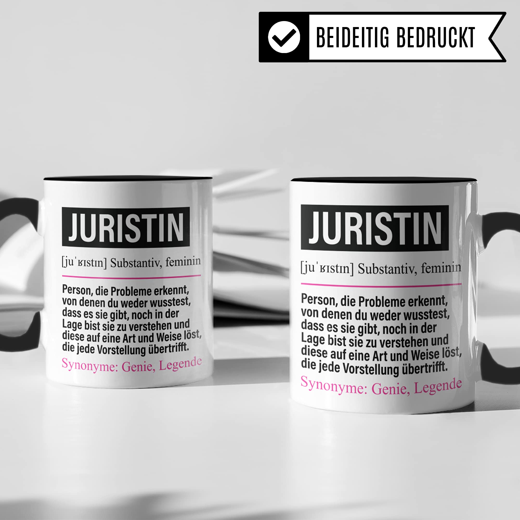 Juristin Tasse lustig, Juristin Beruf Geschenk, Spruch Jura Geschenkidee, Kaffeetasse Beruf Studium Uni Juristen Kaffeebecher Teetasse Becher