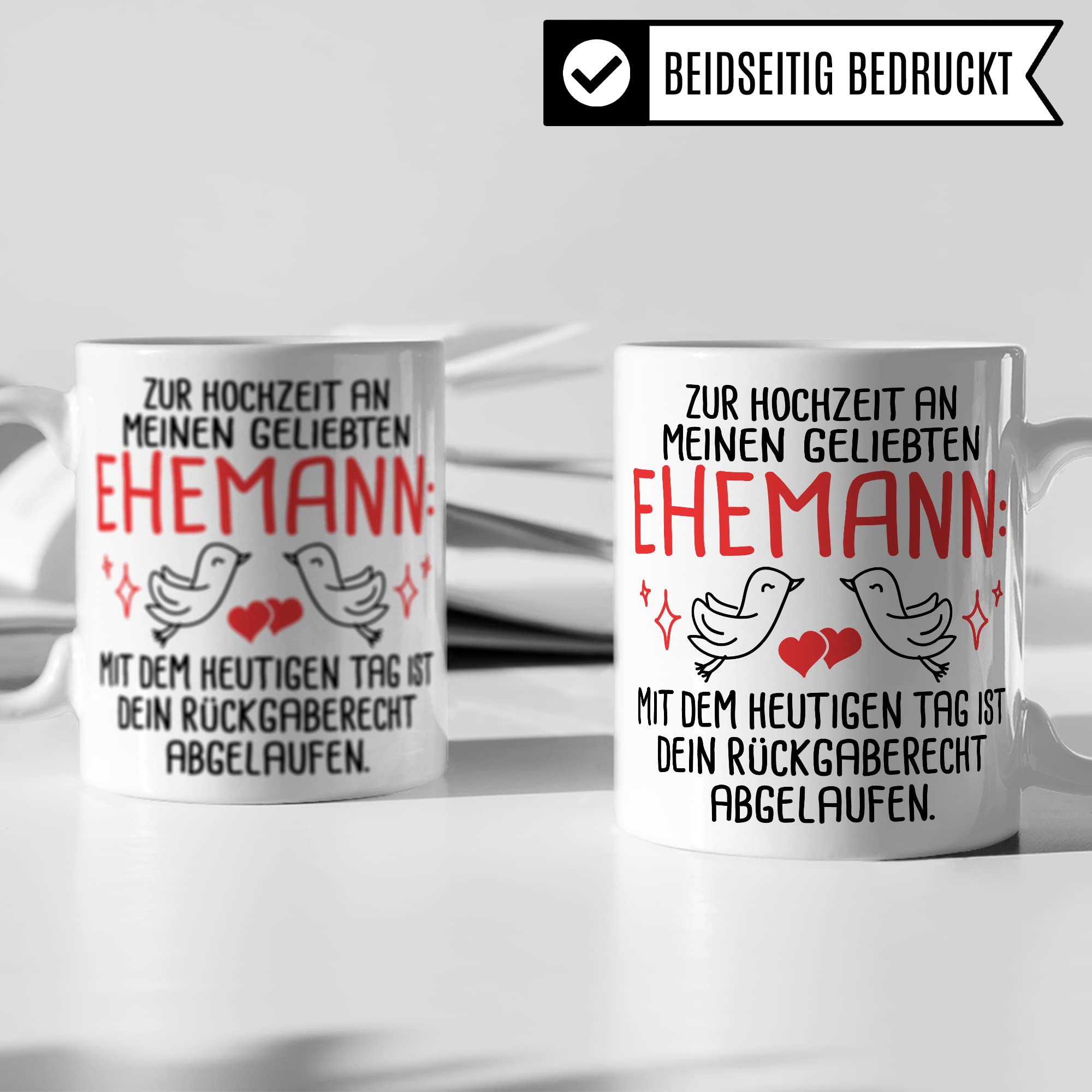 Tasse Ehemann Geschenk, Zur Hochzeit an meinen geliebten Ehemann Geschenkidee Frau Kaffee-Becher Kaffeetasse mit Spruch lustig Hochzeit Trauung Ehepartner Ehegatte