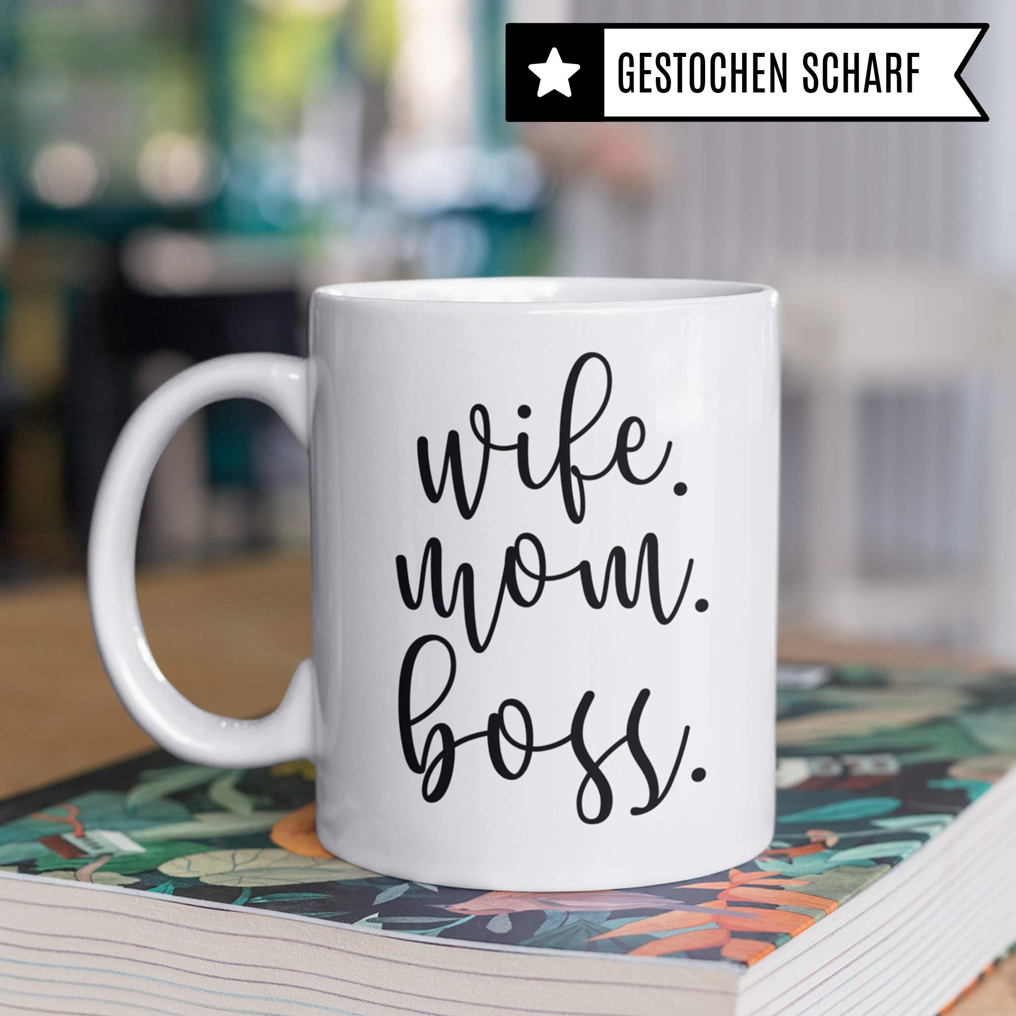 Pagma Druck Wife Mom Boss Tasse Geschenk für Mama | Mutter Becher mit Spruch | Kaffeetasse Geschenkidee zum Muttertag | Kaffeebecher als Muttertagsgeschenk Geburtstagsgeschenk