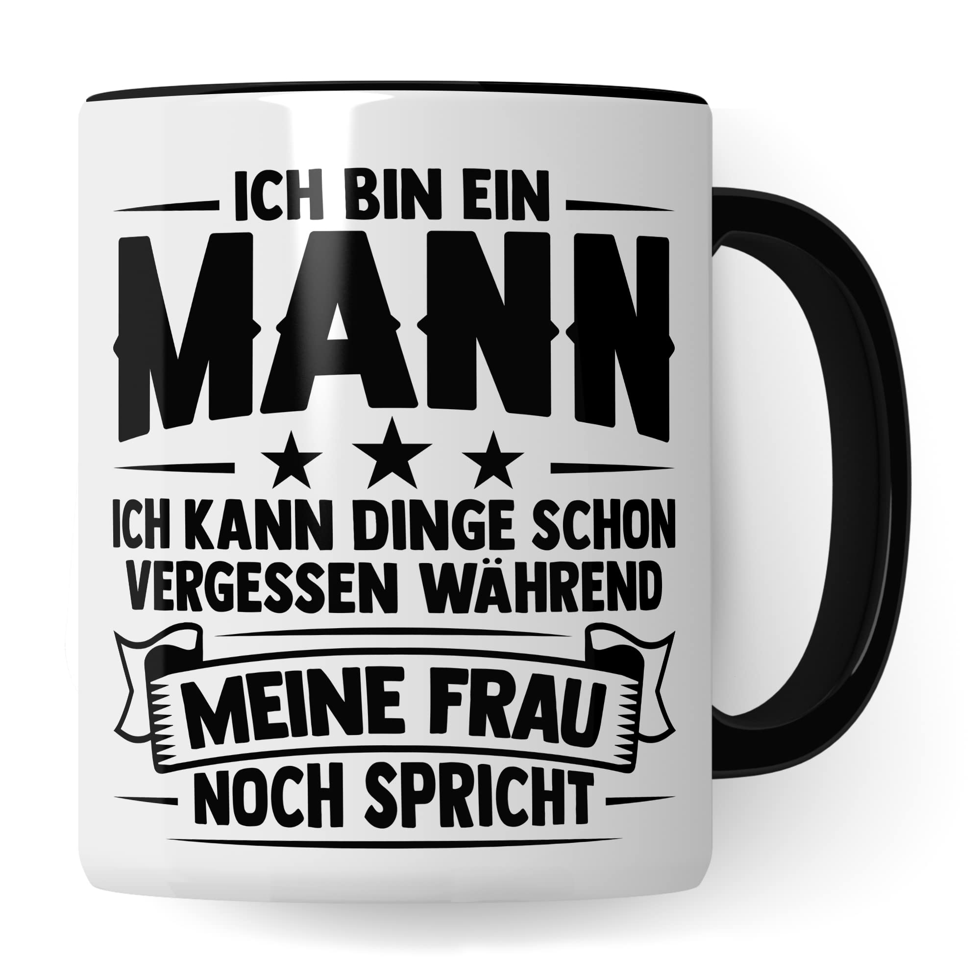 Tasse Ehemann, Ich bin ein Mann Ich kann Dinge schon vergessen während meine Frau noch spricht Geschenk Kaffee-Becher Geschenkidee Ehemänner Kaffeetasse mit Spruch lustig Teetasse