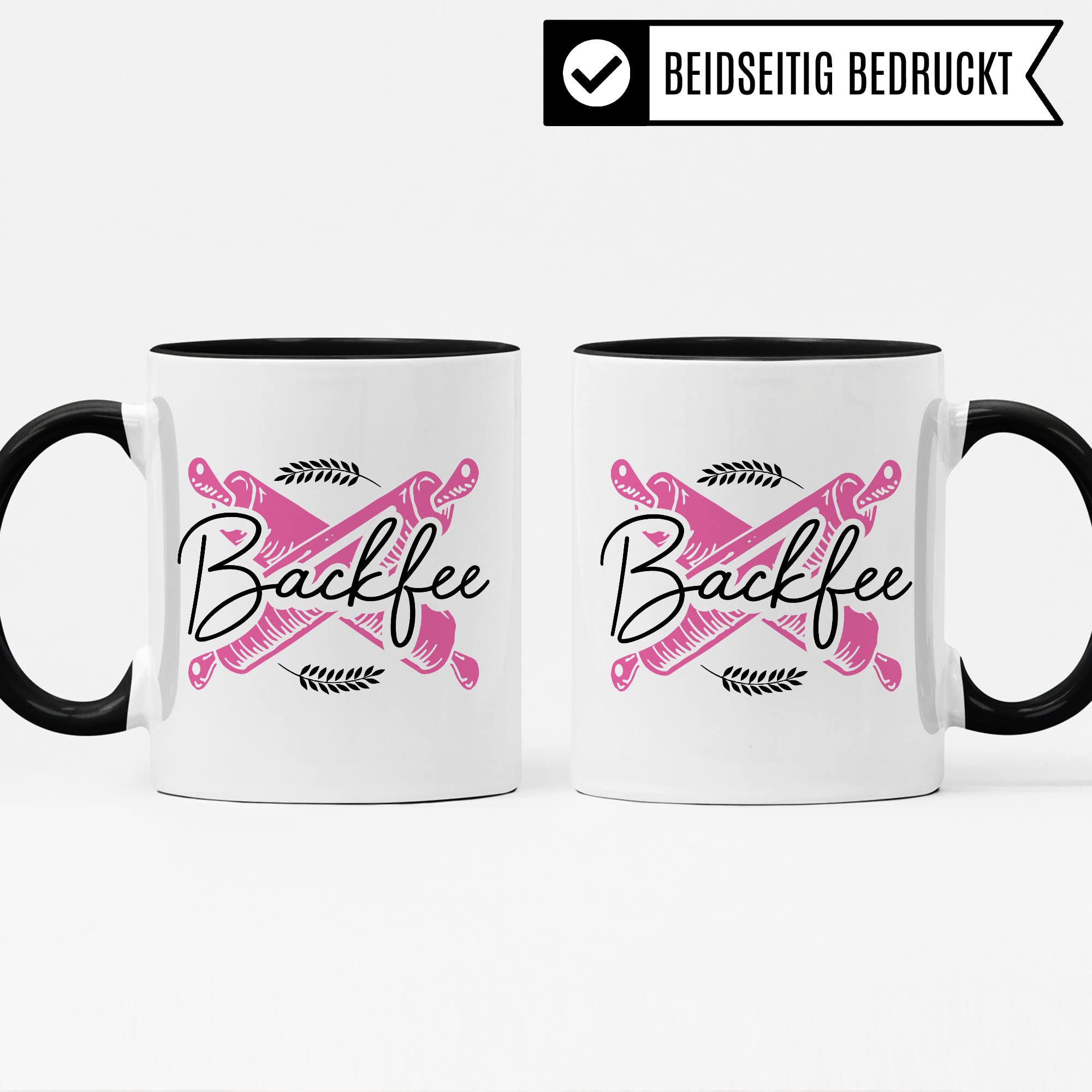Backfee Tasse Geschenkidee Kaffeetasse Humor Witz Geschenk für Bäckerin Kaffeebecher Backen Becher