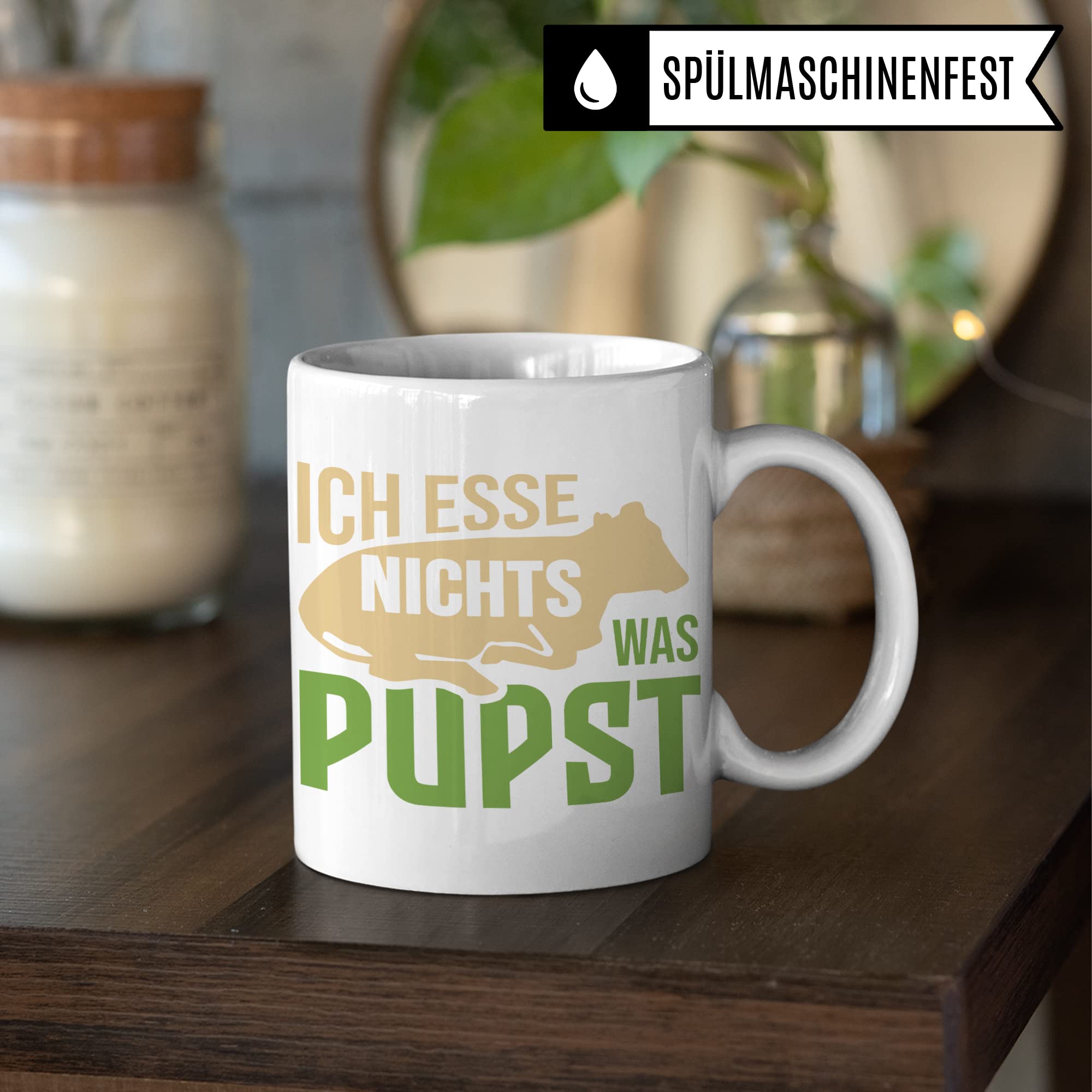 Tasse Vegan Spruch: Ich Esse Nichts Was Pupst, Veganer Geschenk für Veganer & Veganerin Kaffeetasse Kuh Motiv, Kaffeebecher Veganismus Kühe Tierschutz Tierrechte Witz Geschenkidee Becher