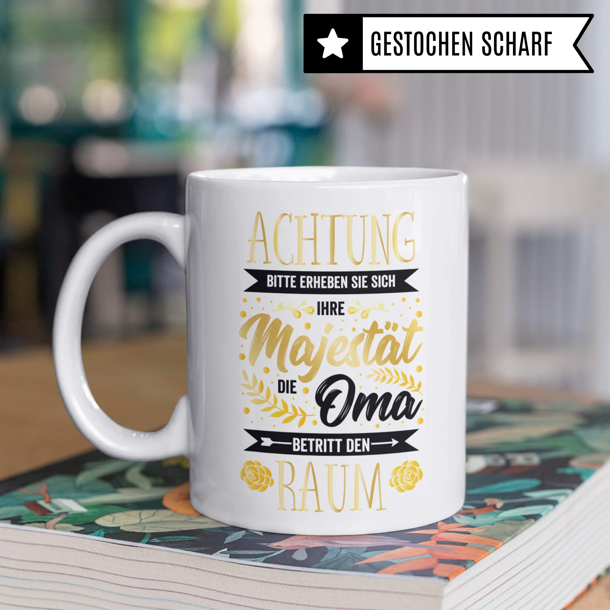 Tasse für Oma Geschenk, Großmutter Spruch Becher Geschenkidee, Kaffeetasse für Omi mit Spruch, Grossmutter Kaffeebecher