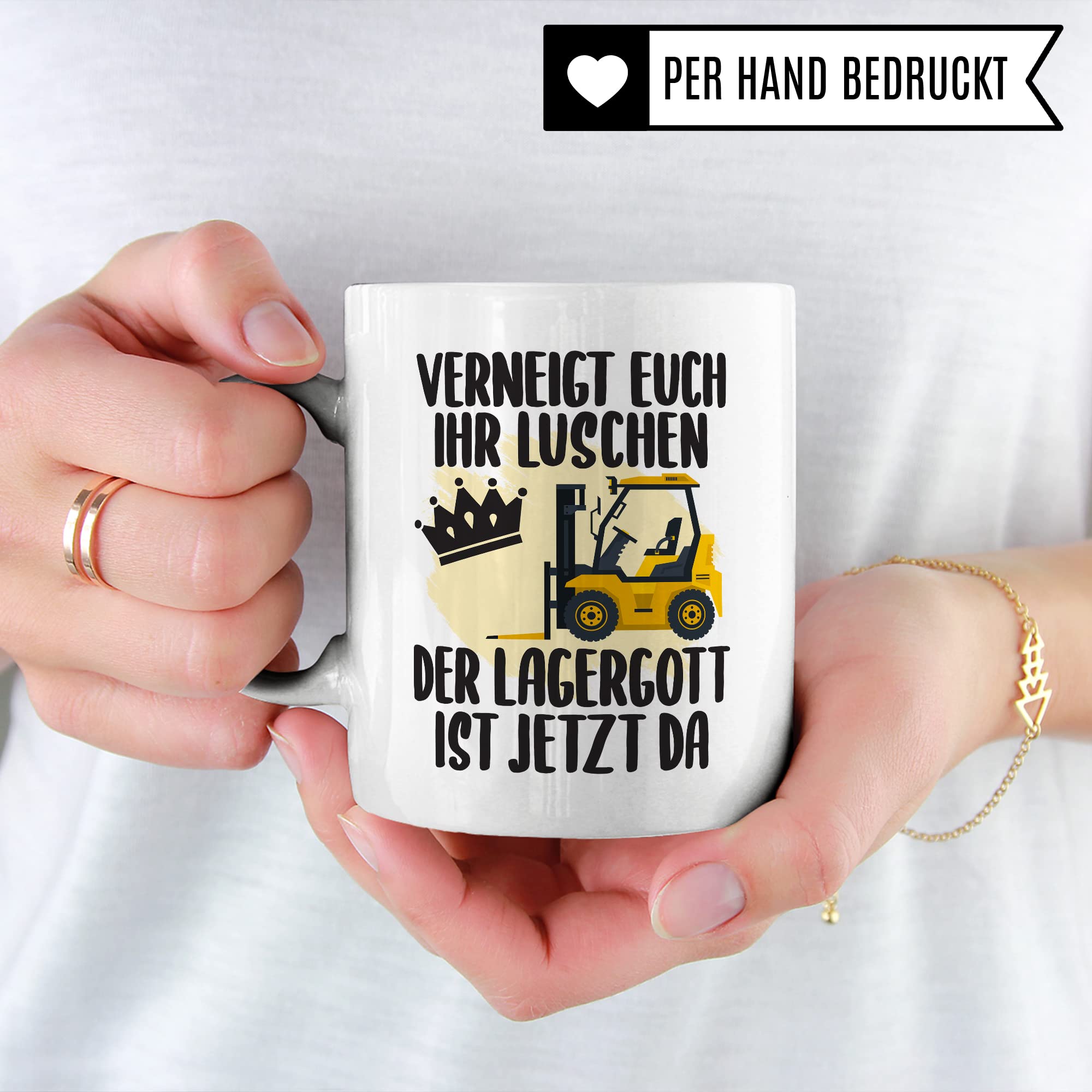 Lagerist Tasse mit Spruch lustig Staplerfahrer Geschenk Gabelstaplerfahrer Kaffee-Tasse böser Humor Kaffeebecher Lagerarbeiter Geschenkidee Lagerlogistiker Kaffeetasse