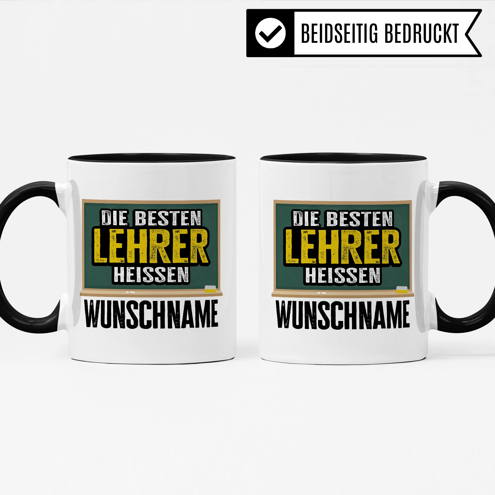 Bester Lehrer Tasse mit Spruch Geschenk Kaffee-Tasse personalisiert mit Namen Kaffee-Becher Lehrer lustig Geschenkidee Lehrerin personalisierbar Abschied Abschiedsgeschenk