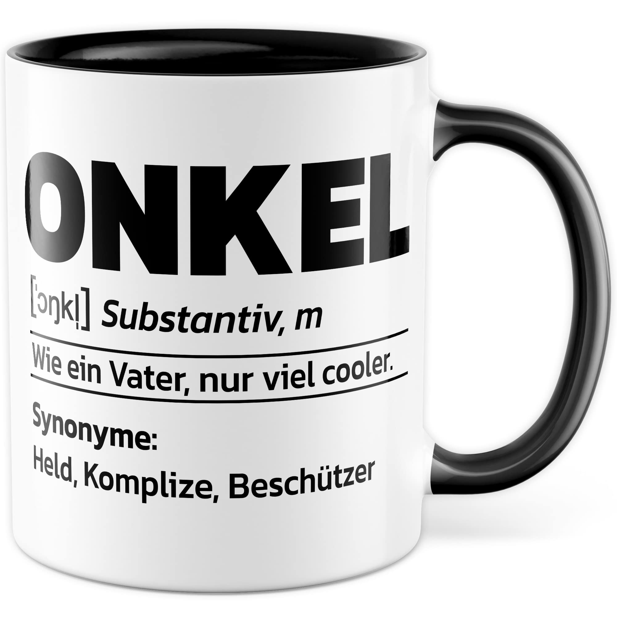 Du wirst Onkel Tasse Geschenk lustig Bruder Kaffeetasse Nichte Kaffee-Becher Neffe Geschenkidee werdender Onkel Definition Motiv Familie Humor Geschwister Patenonkel Pate