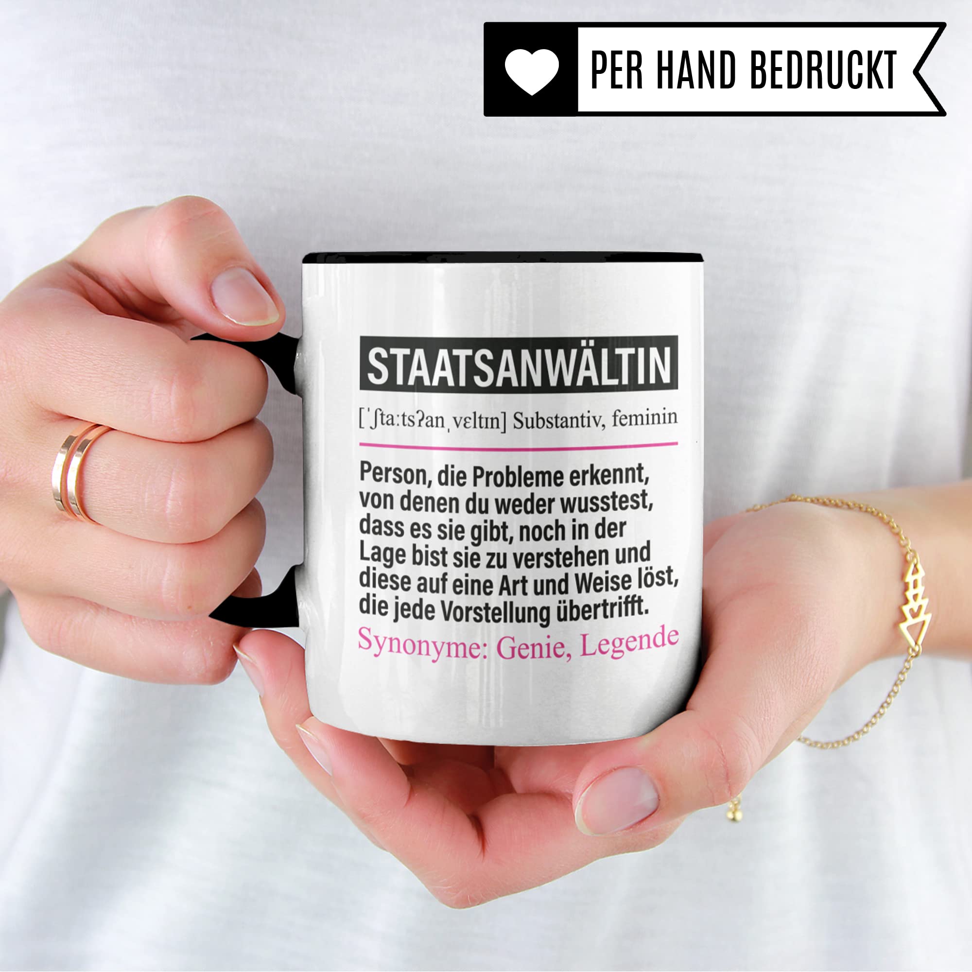 Tasse Staatsanwältin lustig, Staats-Anwältin Geschenk Beruf, Spruch Kaffeebecher Staatsanwältinnen Geschenkidee, Beruf Kaffee-Tasse Teetasse Becher