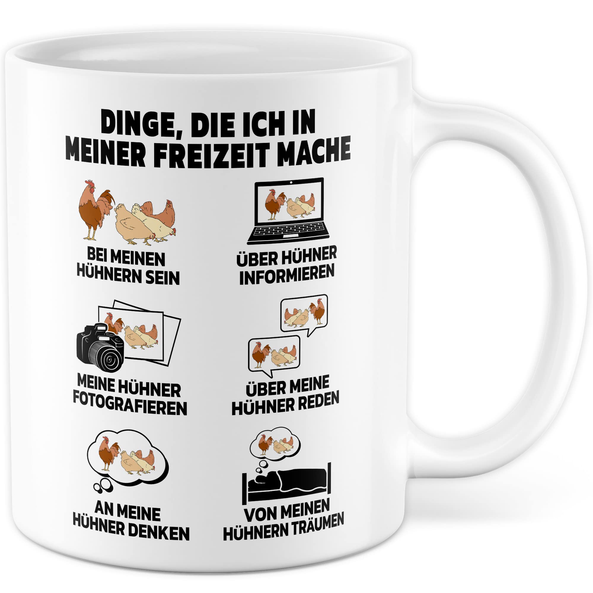 Hühner Tasse Henne Geschenkidee Kaffeetasse Huhn Geschenk für Hühner-Besitzer Kaffeebecher Hahn Becher