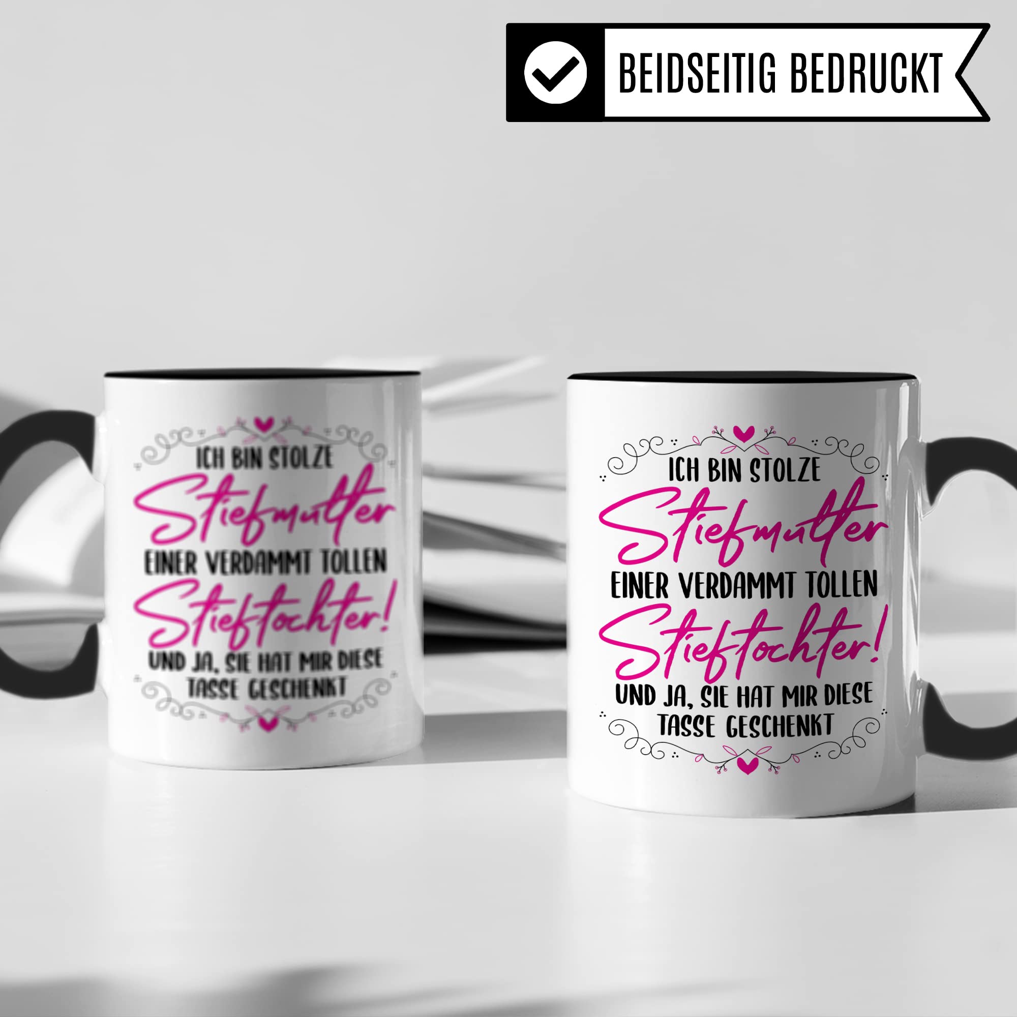 Stiefmutter Tasse, Stiefmama Geschenk, Stieftochter Kaffeebecher, Kaffeetasse Humor Witz Geschenkidee für Bonus Mama, Mutter Becher