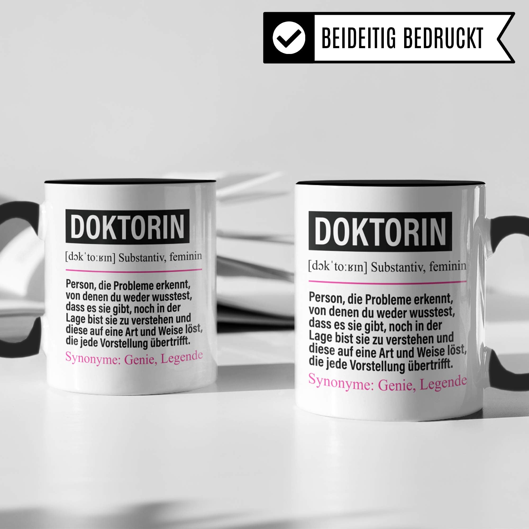 Pagma Druck Tasse Doktorin lustig, Doktorin Geschenk, Spruch Doktorand Doktortitel Kaffeebecher Geschenkidee, Kaffeetasse Beruf Doktorarbeit Promotion Promovieren Teetasse Dissertation Becher