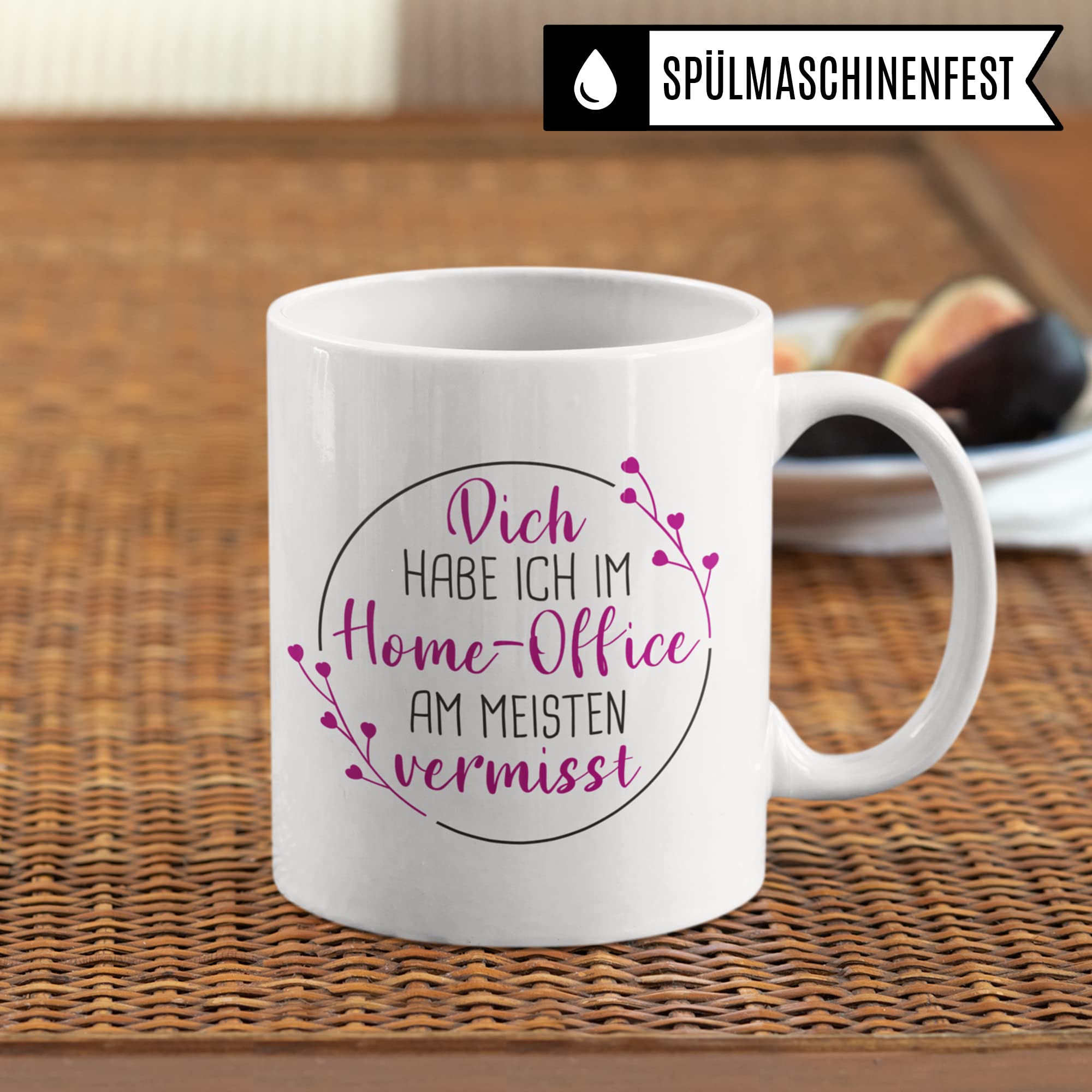 Kollegin Tasse, Kolleginnen Spruch Büro: Dich habe Ich im Home-Office am meisten vermisst, Geschenk für Kollegin Geburtstag Weihnachten, Kaffee-Becher Arbeitskollegin Job Geschenkidee