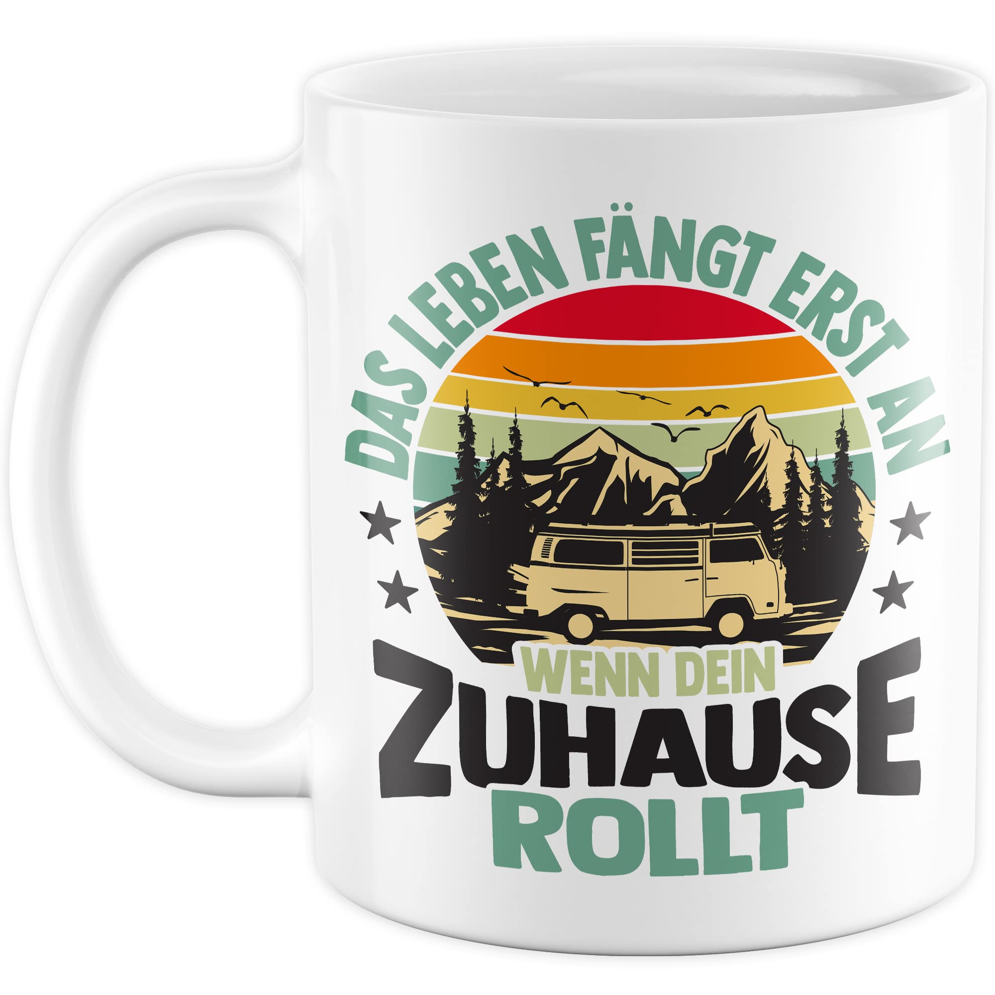 Wohnmobil Tasse Wohnwagen Kaffeetasse Camping Geschenk Camper Kaffee-Becher Geschenkidee Outdoorfans Camperin Campingvan Campingwagen Campingplatz Zelten