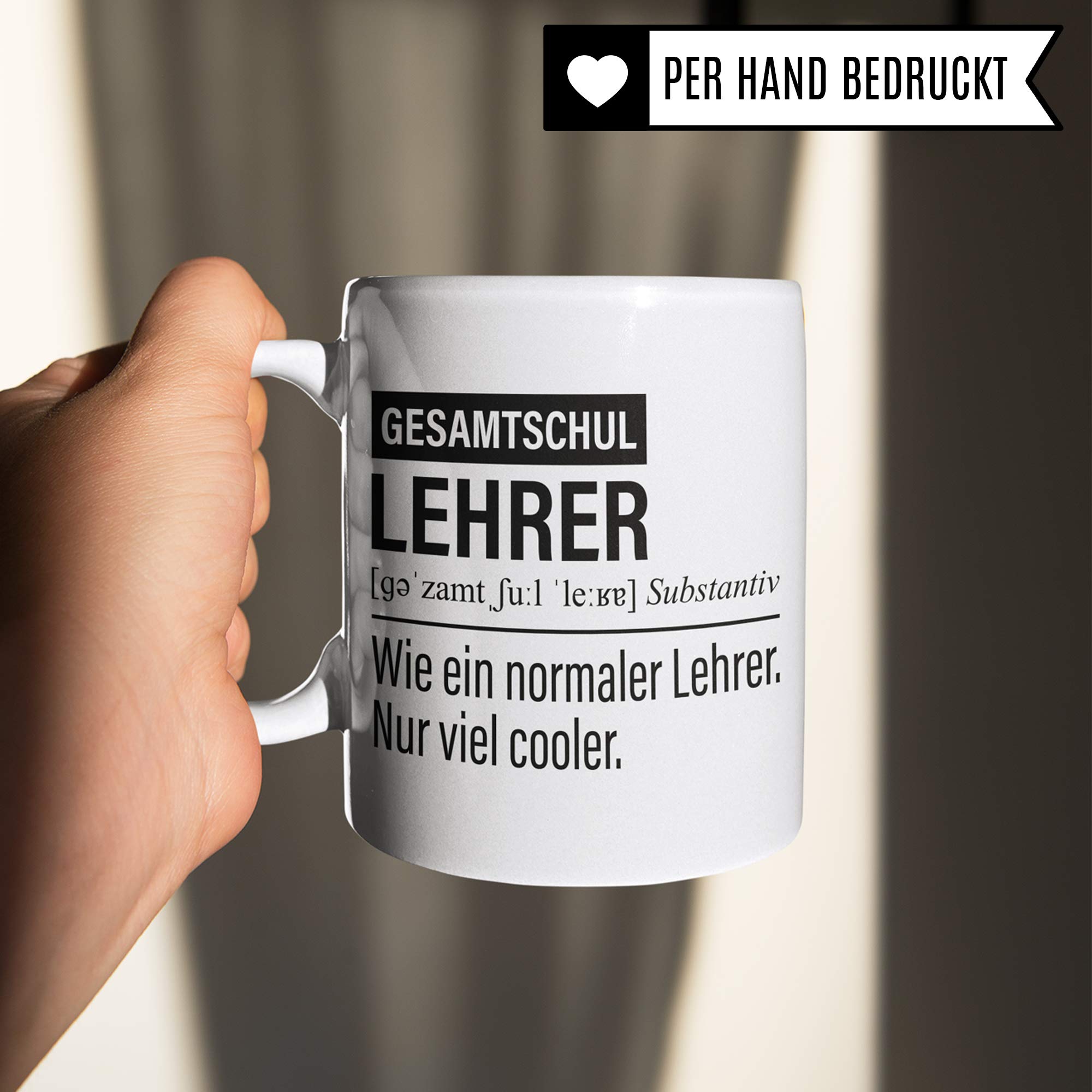 Gesamtschullehrer Tasse, Geschenk für Gesamtschule Lehrer, Kaffeetasse Geschenkidee Lehrer lustig, Kaffeebecher Lehramt Gesamtschule Unterricht Witz