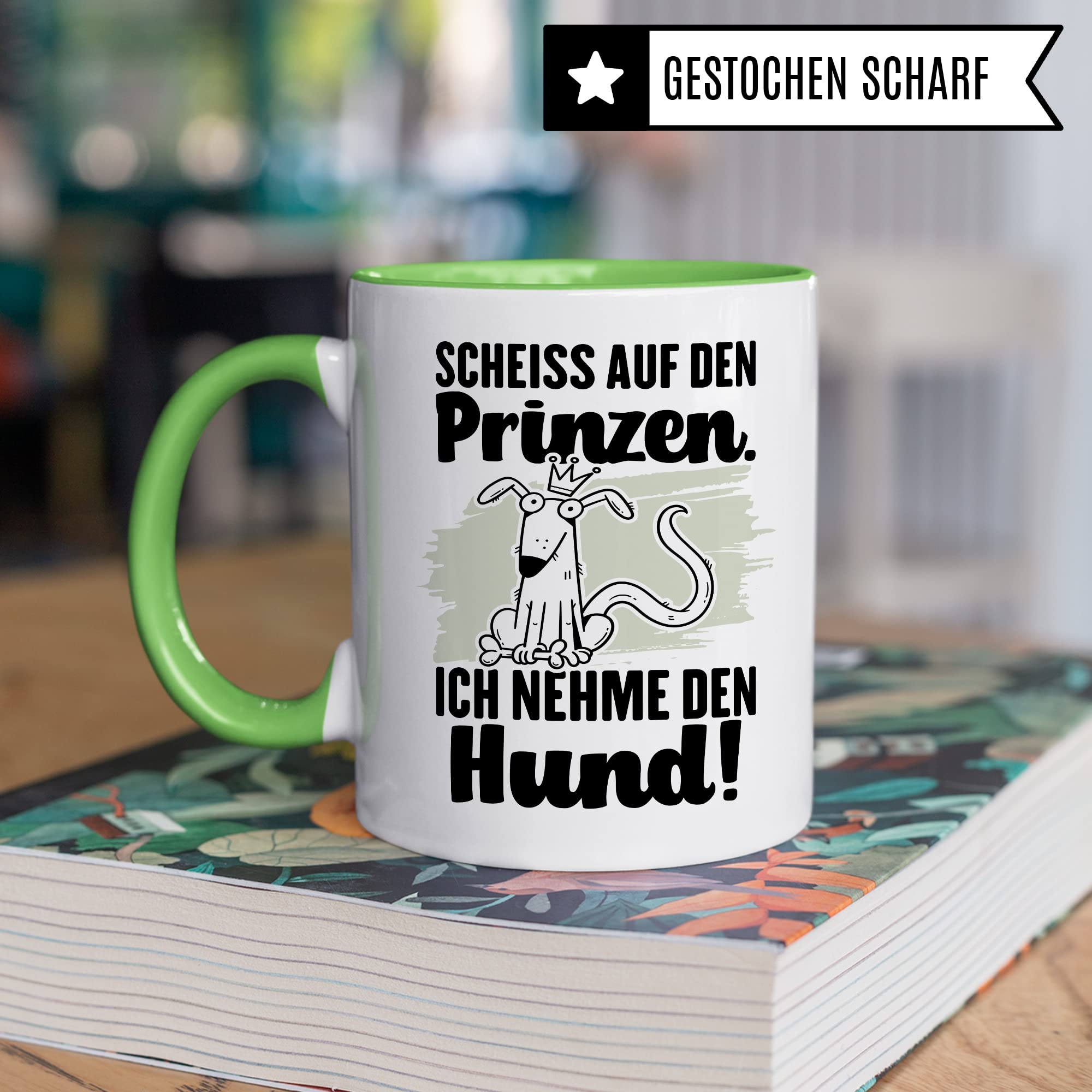 Tasse Hundemama Geschenk, Scheiß auf den Prinzen Ich nehme den Hund Geschenkidee beste Freundin Kaffee-Becher Kaffeetasse mit Spruch lustig Hundeliebhaber Single Liebeskummer