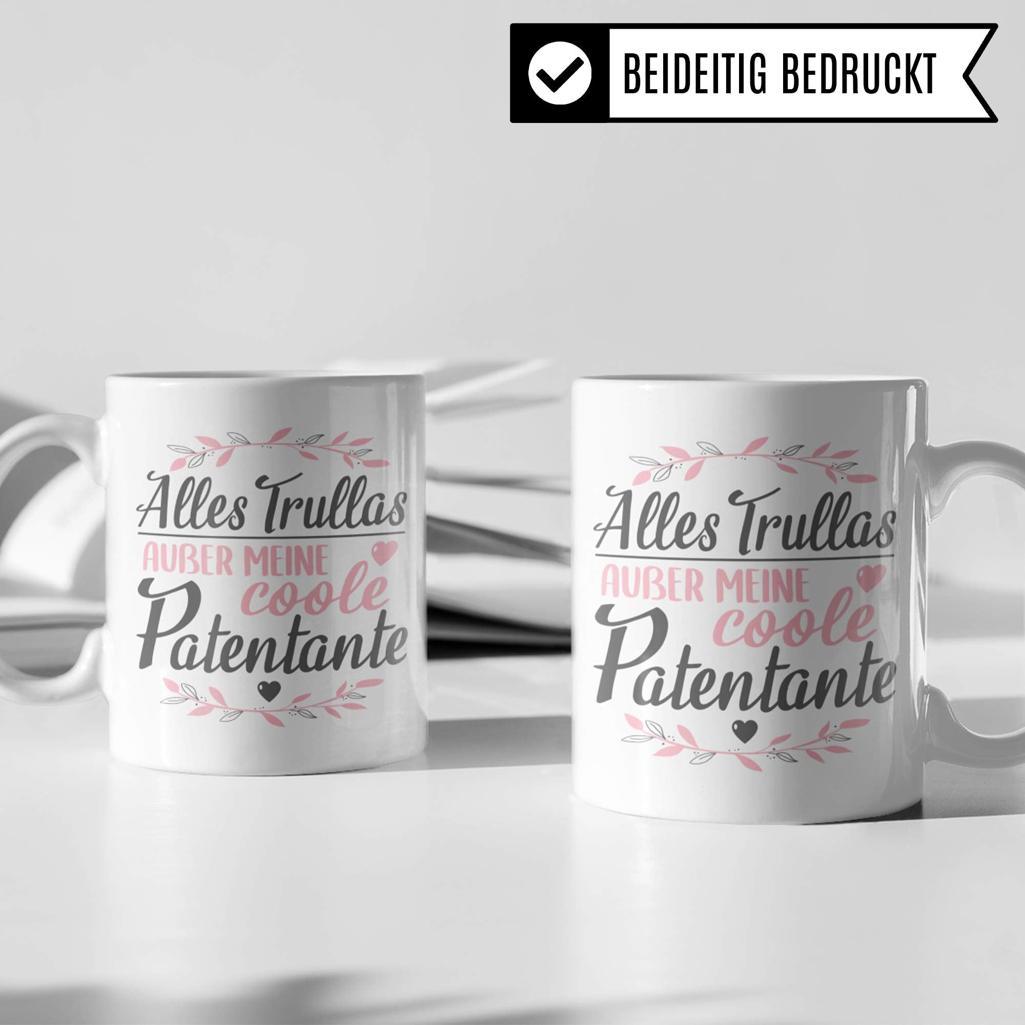 Pagma Druck Patentante Geschenk, Tasse Patentante Patensohn Patentochter Kaffeetasse, Taufgeschenke für Paten Becher, Patin Taufpatin Patenkind Geschenkidee Kaffeebecher