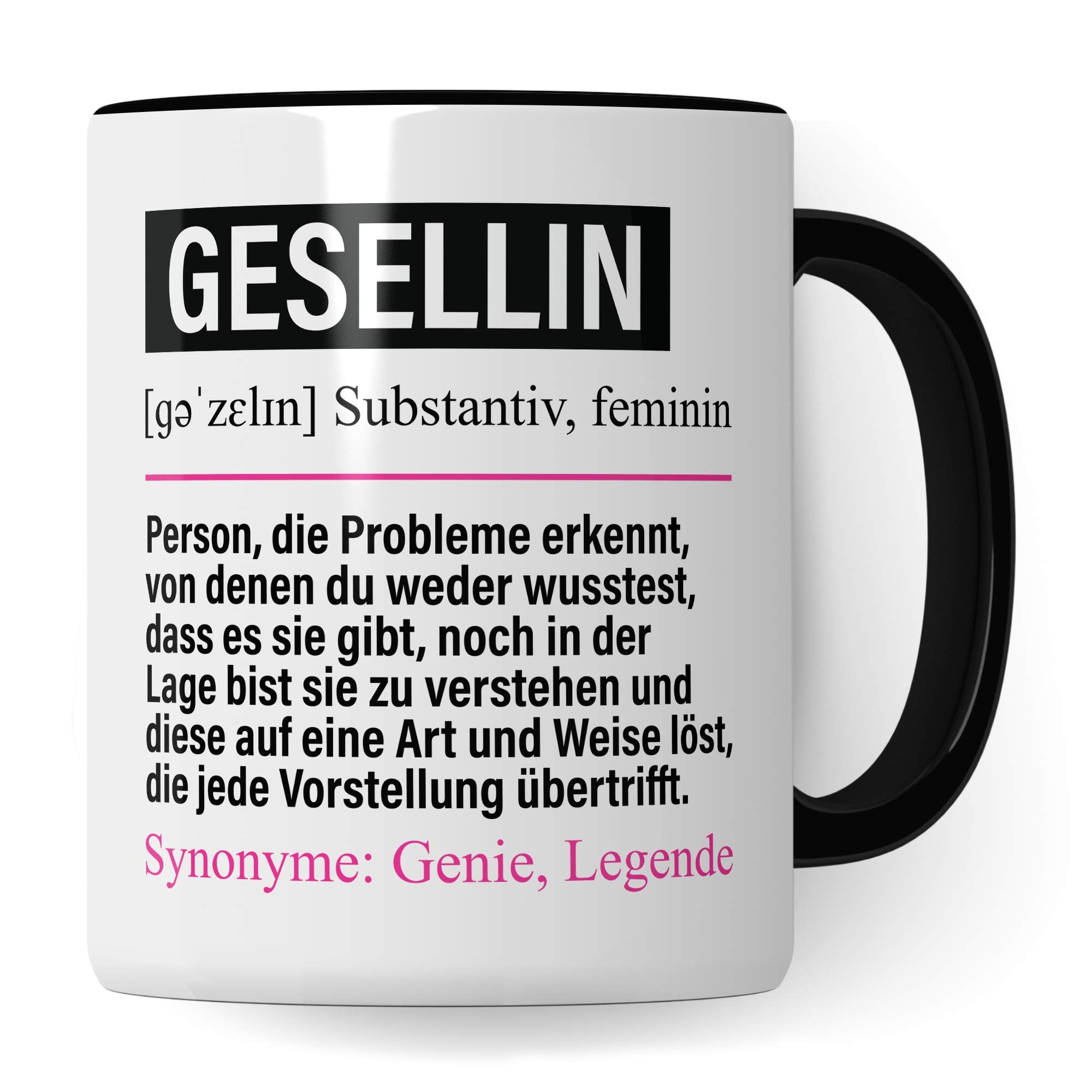 Pagma Druck Tasse Gesellin lustig, Gesellin Geschenk, Spruch Handwerker Kaffeebecher Geschenkidee, Kaffeetasse Beruf Teetasse Handwerksgesellin Becher