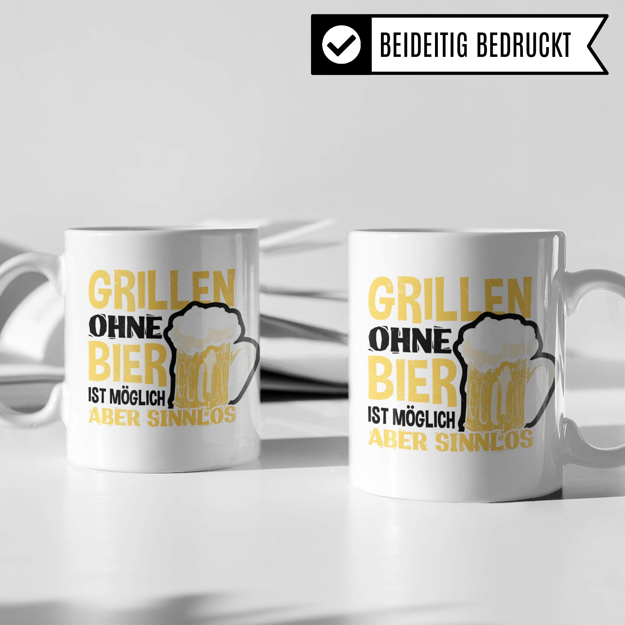 Pagma Druck Grillen Tasse, Grill Geschenke für Männer, Bier & Grillen BBQ Becher Geschenkidee, Kaffeetasse für Grillmeister und Hobby Griller