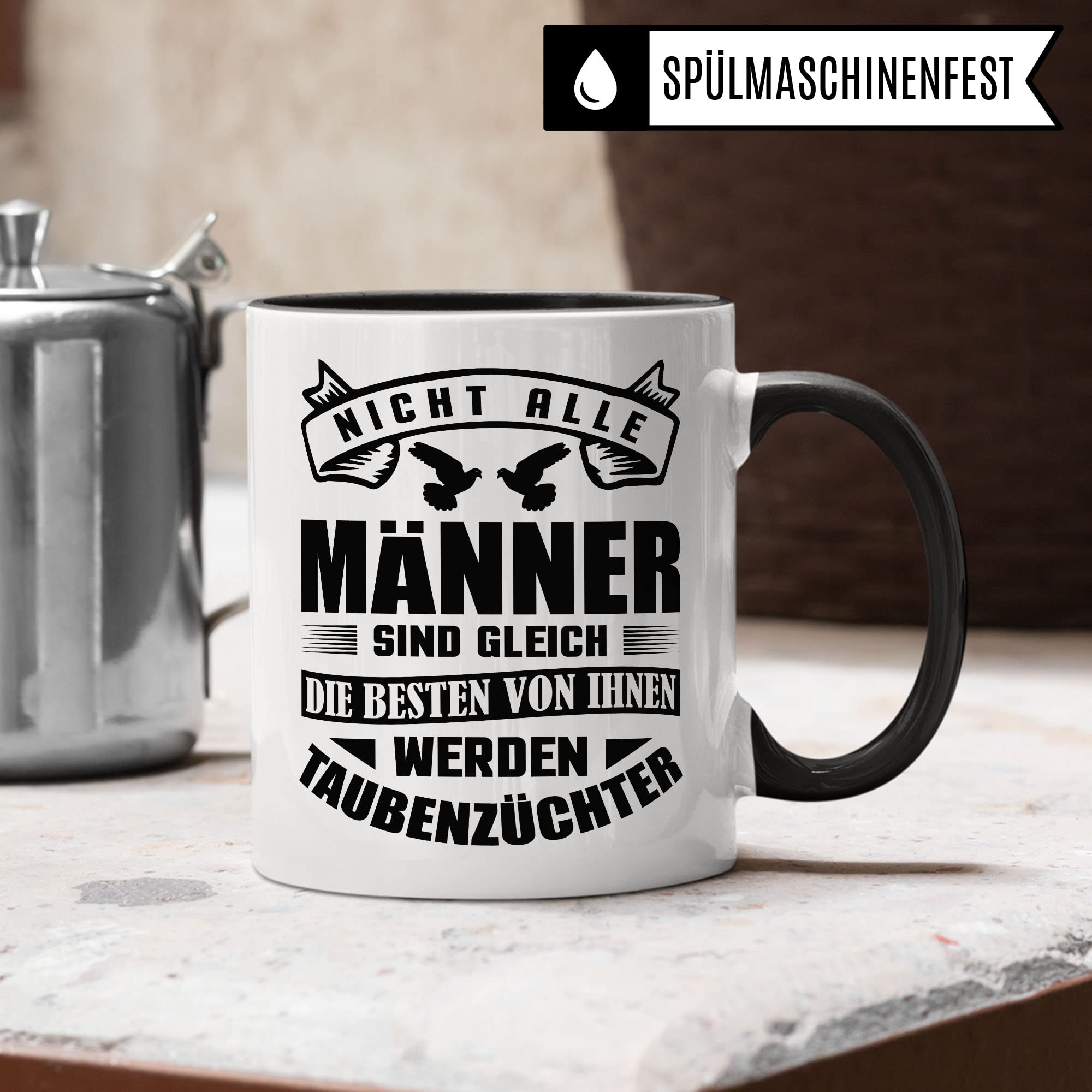 Taubenzüchter Tasse Geschenkidee, Kaffebecher mit Spruch lustig, Taubenzucht Geschenk, Kaffeetasse Humor Witz Geschenk für Männer, Taube Teetasse