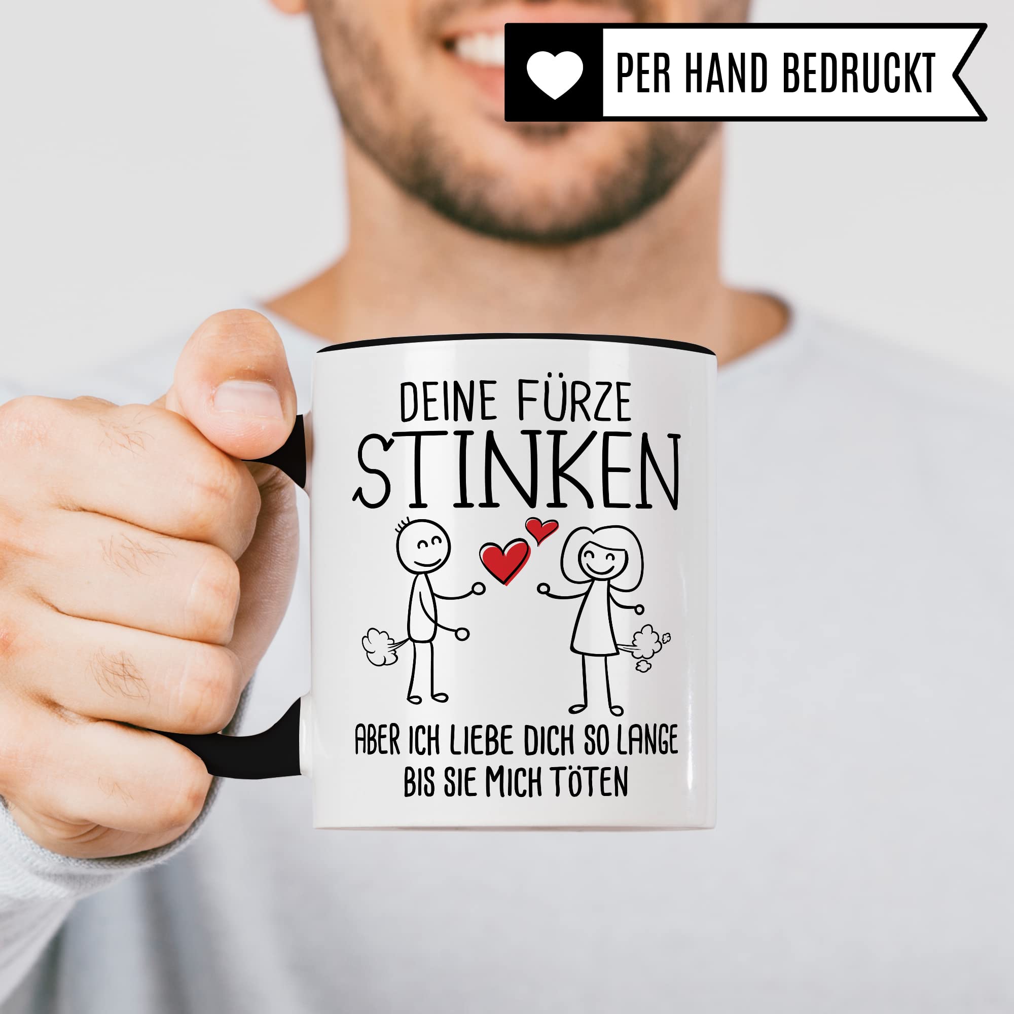 Tasse Fürze Geschenk, Deine Fürze stinken aber ich liebe dich solange bis sie mich töten Geschenkidee Ehemann Freund Partner Kaffee-Becher Kaffeetasse Tasse mit Spruch lustig