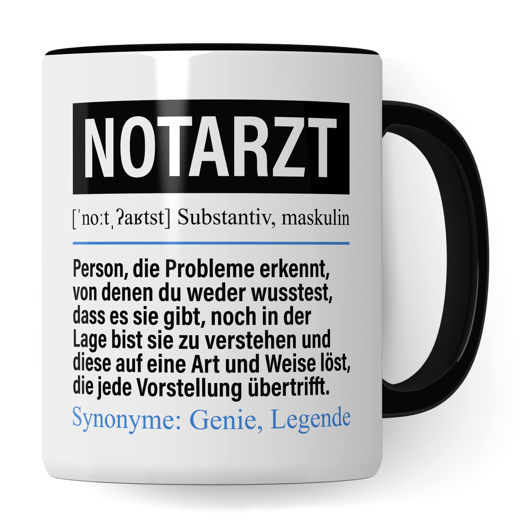 Tasse Notarzt lustig, Notarzt Geschenk Beruf, Spruch Kaffeebecher Notärzte Mehrzahl Geschenkidee, Beruf Kaffee-Tasse Teetasse Becher