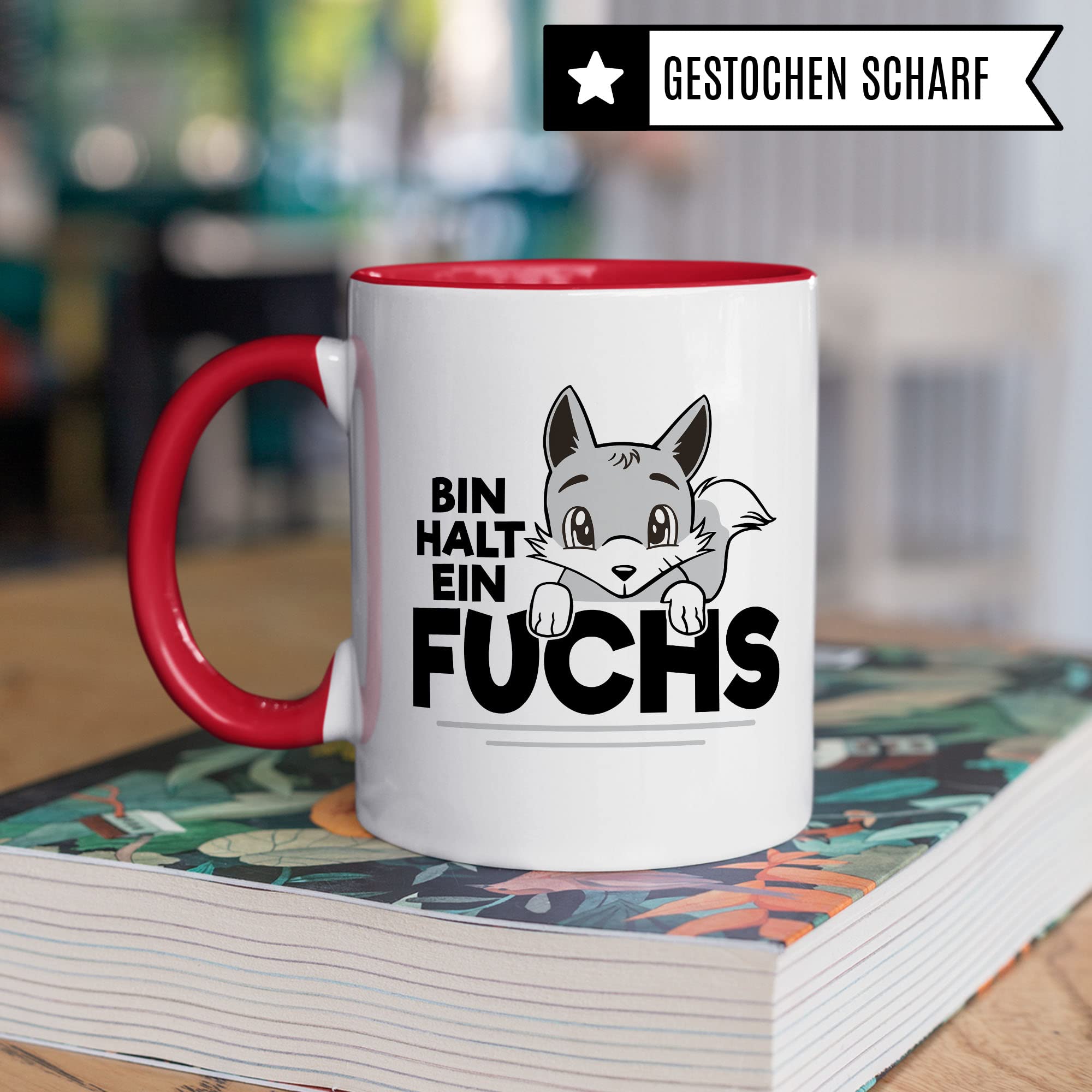 Fuchs Tasse, Bin halt ein Fuchs Spruch, Geschenk Schlaufuchs Besserwissen Schlaumeier, Fuchs-Motiv, Geschenk Kollegen Freund Freundin lustiger Fuchs Büro-Tasse