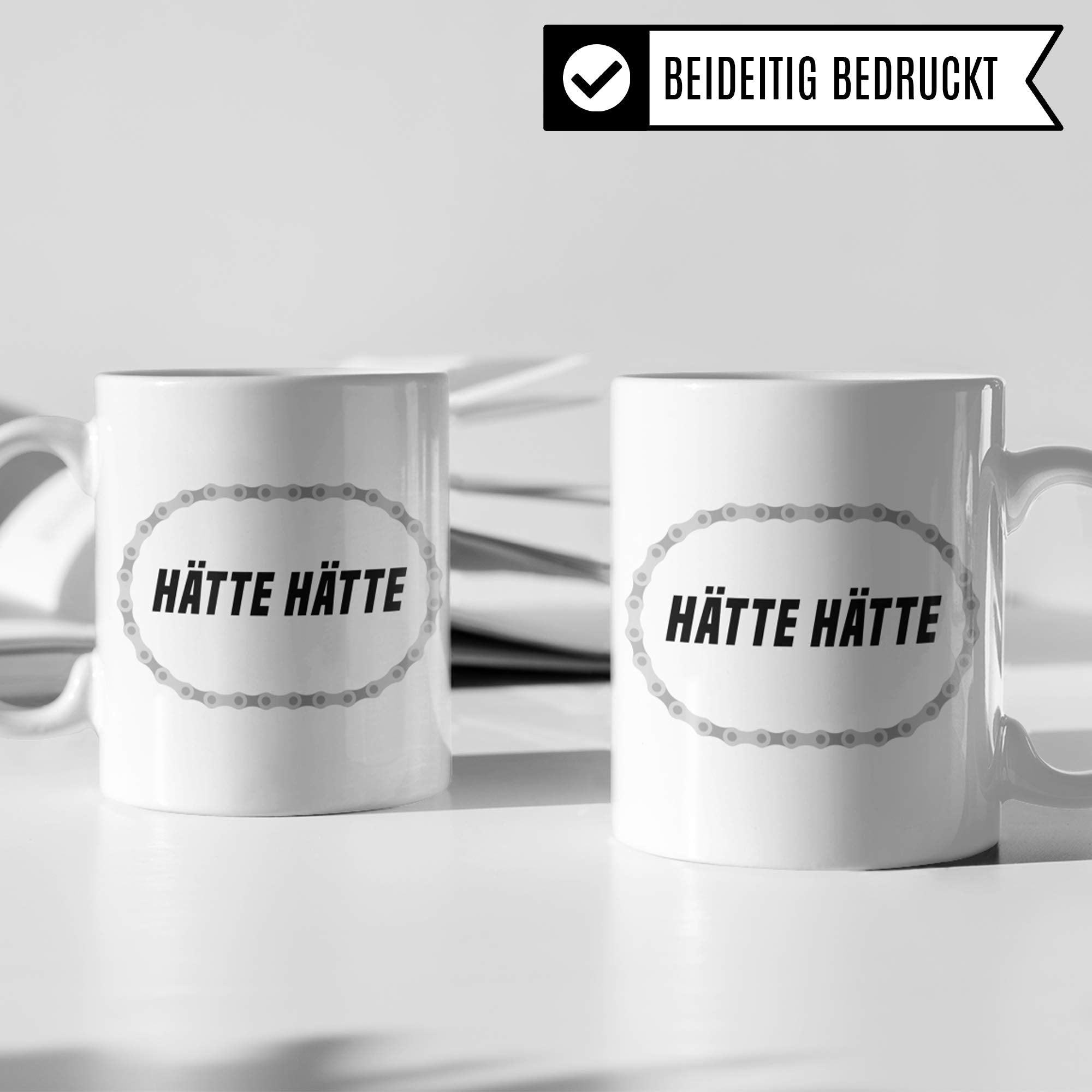 Pagma Druck Fahrrad Tasse lustig, Geschenk Fahrradfahrer Männer, Becher Fahrradmotiv Fahrräder, Rennrad Mountainbike Fahrrad Geschenkideen lustig, Hätte Hätte Fahrradkette Radfahren Kaffeetasse