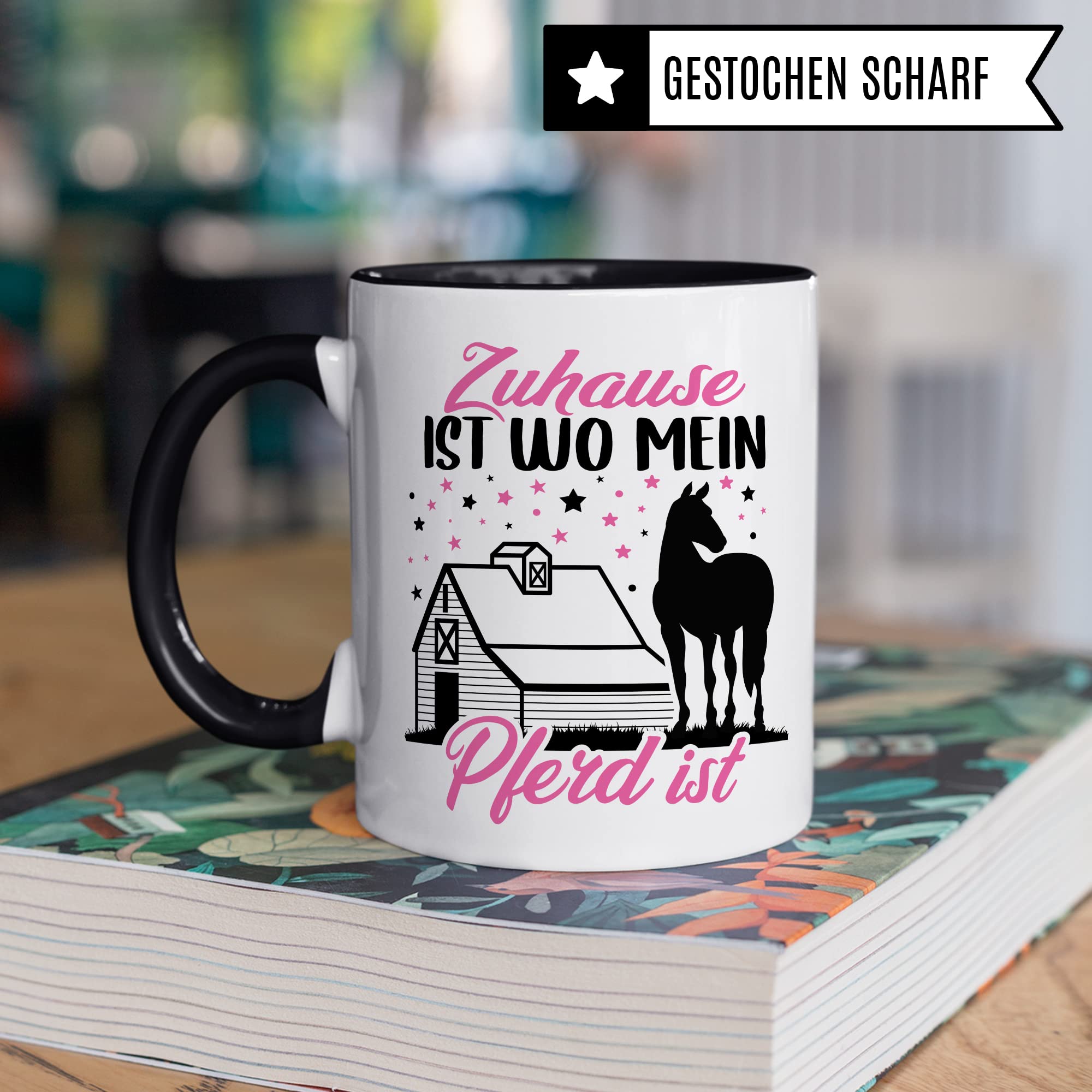 Pferd Tasse Zuhause Stall Pferde Kaffeetasse Reiterin Kaffee-Becher Reiten bester Freund Vierbeiner Teetasse Pferdemädchen Stallmädchen Pferdeliebhaber Geschenk Geschenkidee Reiter