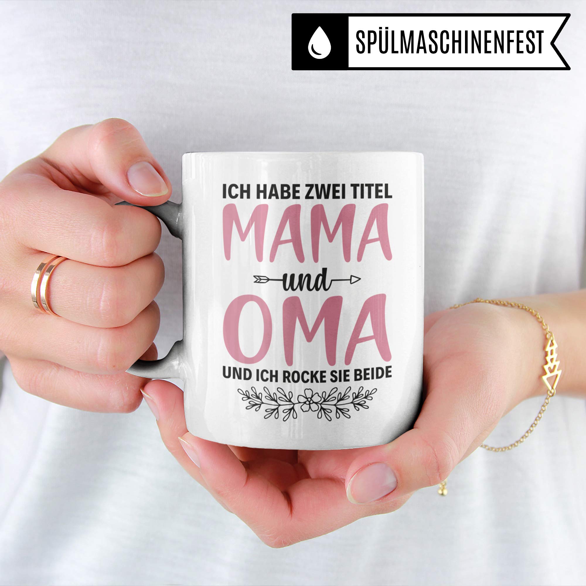 Oma Tasse Geschenk, Großmutter Spruch Becher Geschenkidee, Kaffeetasse für Omi mit Spruch, Großeltern Kaffeebecher