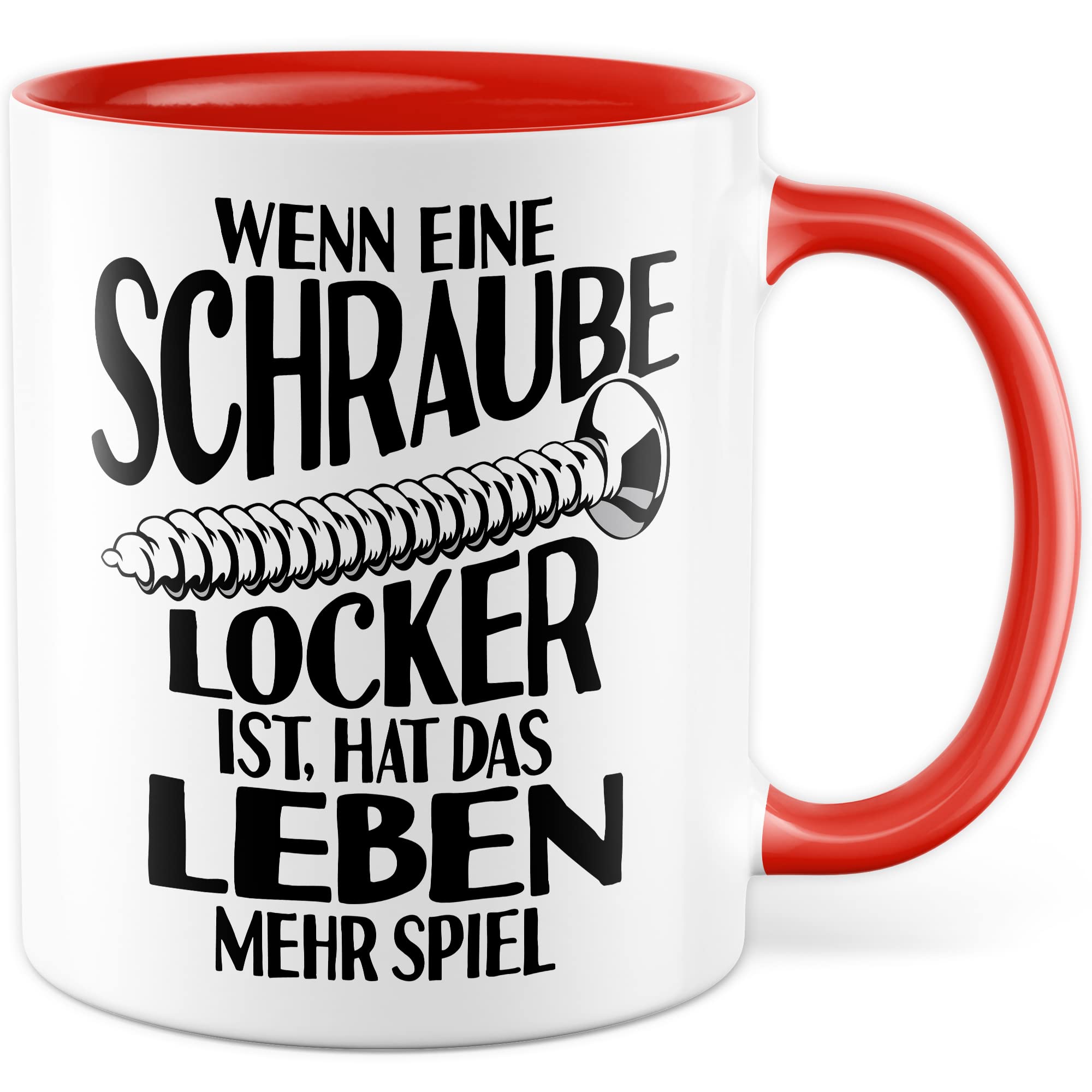 Handwerker Tasse Schrauben Kaffeetasse Mechatroniker Kaffee-Becher Schraube locker Männer Teetasse Geschenk Werkstadt Geschenkidee