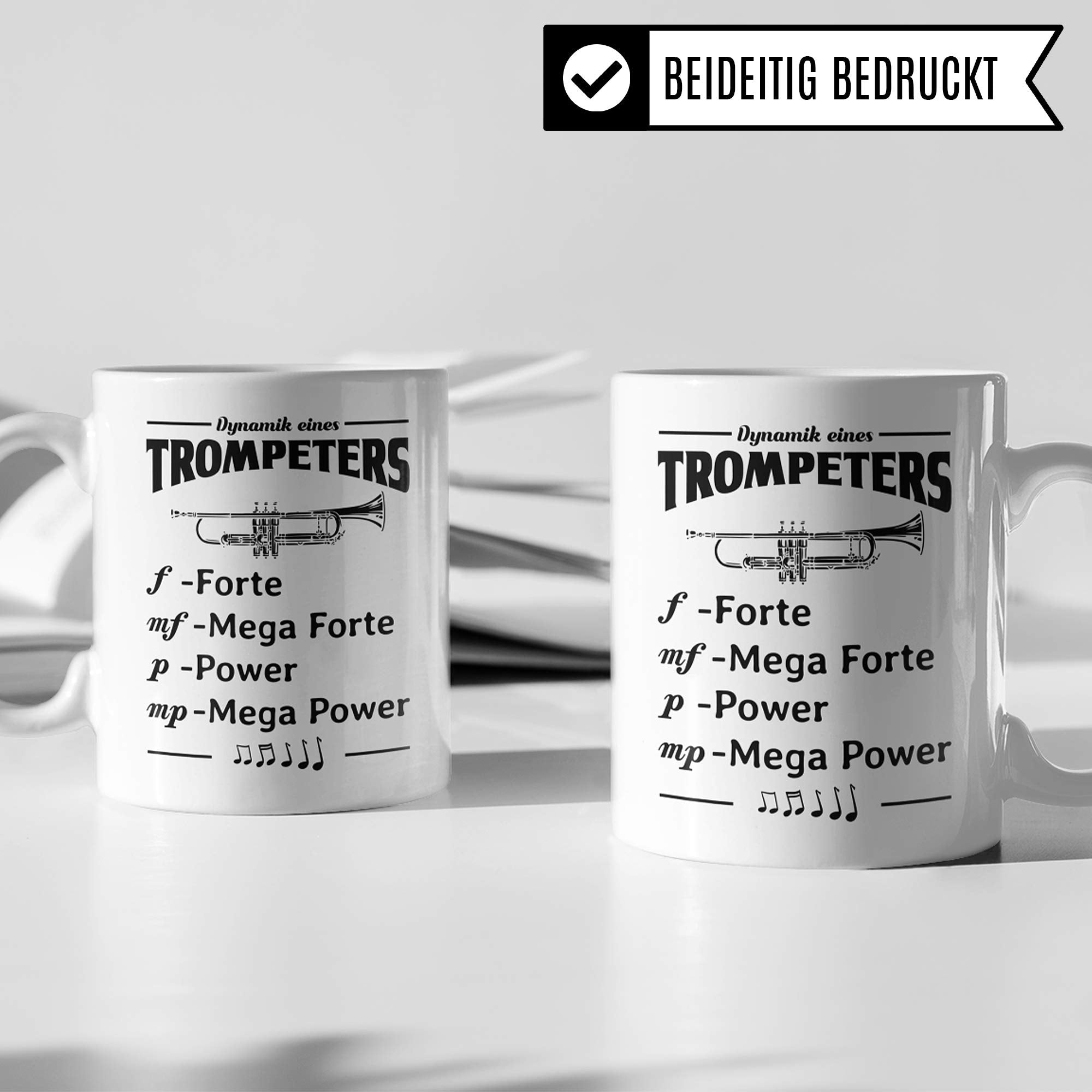 Pagma Druck Trompete Tasse, Musiker Geschenke Trompete, Geschenkidee für Trompeter & Trompetenspieler Becher, Instrument Musik Blechbläser Orchester, Musikverein Deko Kaffeetasse