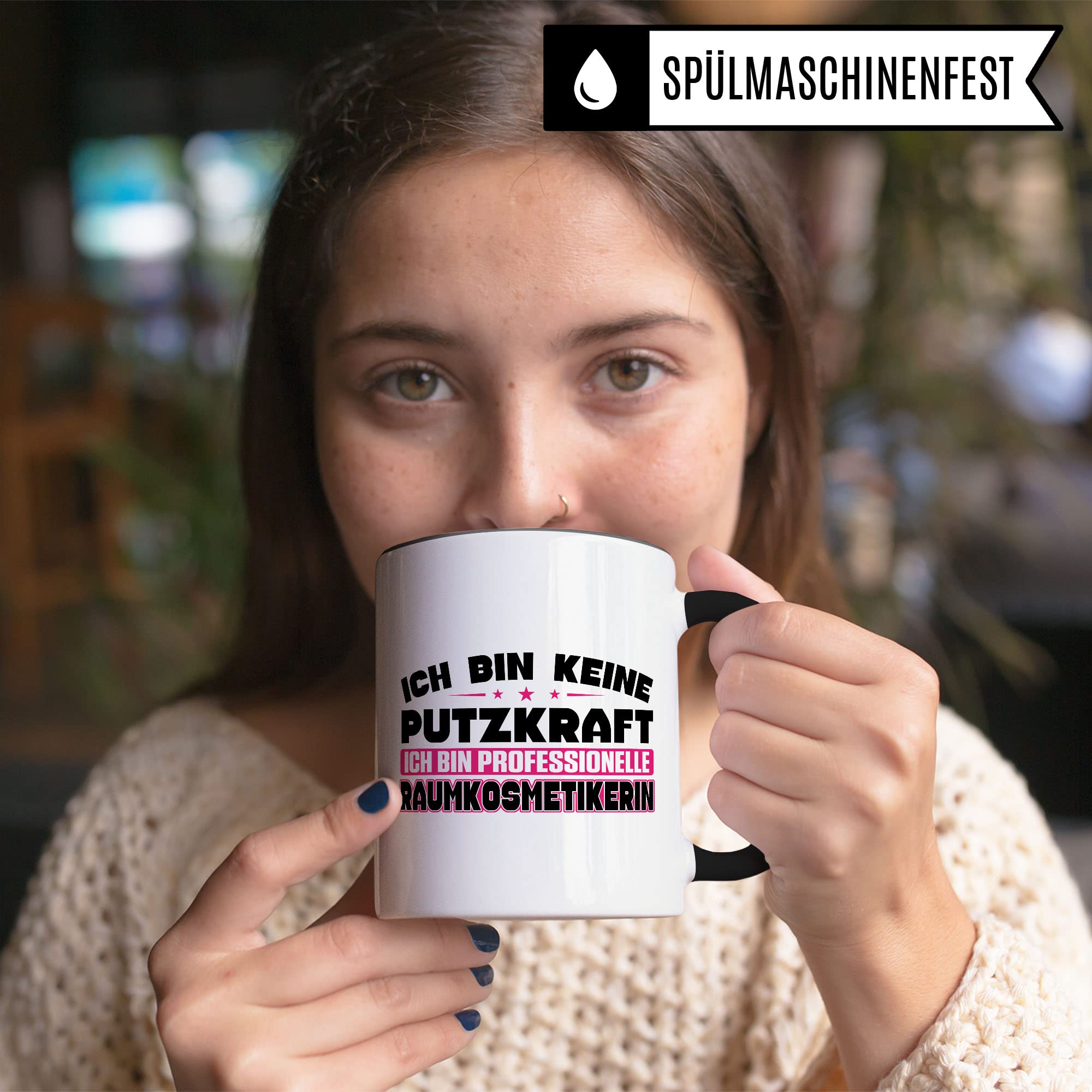 Putzkraft Tasse Geschenkidee Kaffeetasse Humor Witz Geschenk für Putzhilfe Kaffeebecher Putzdienst Becher