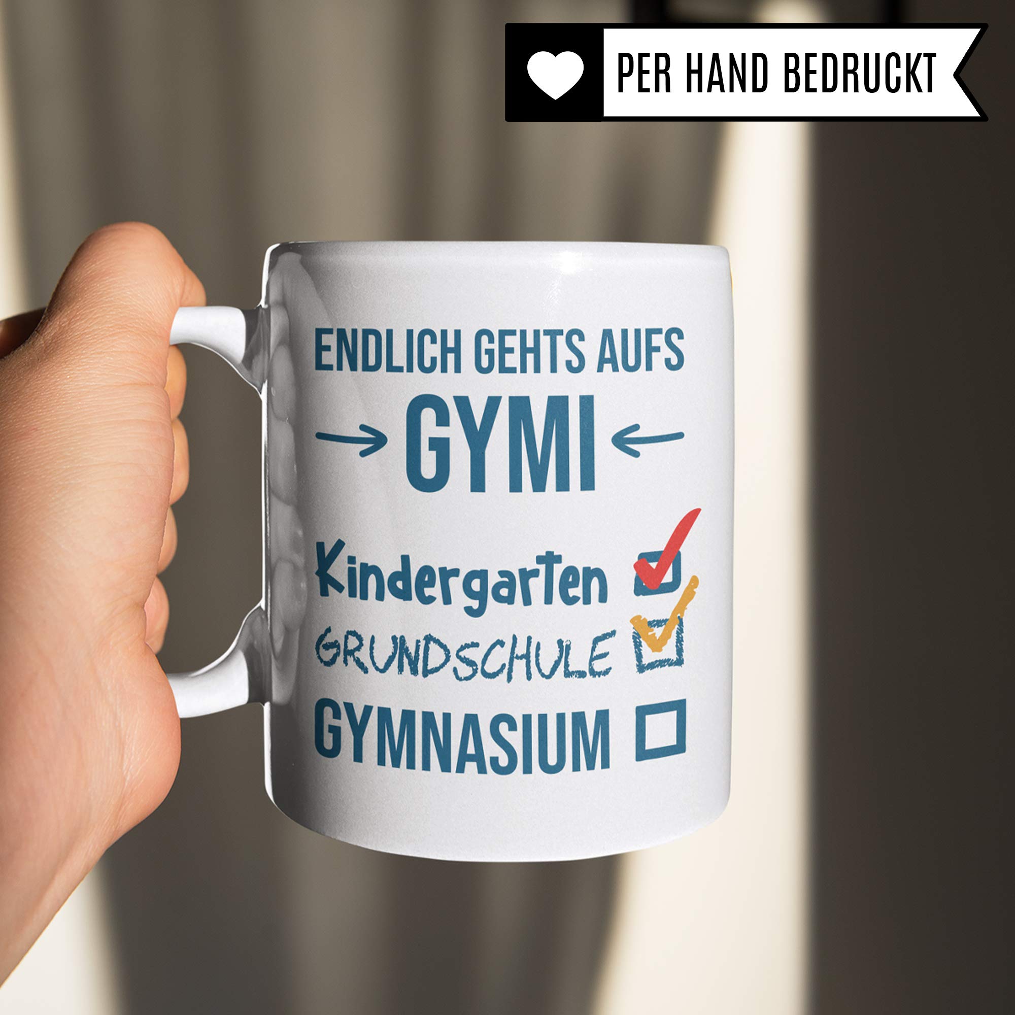 Pagma Druck Gymnasium Übertritt Tasse, Grundschule Gymnasium Übergang Geschenk, Becher Geschenkidee 5. Klasse Gymnasiast, Kakaobecher Schule Schüler