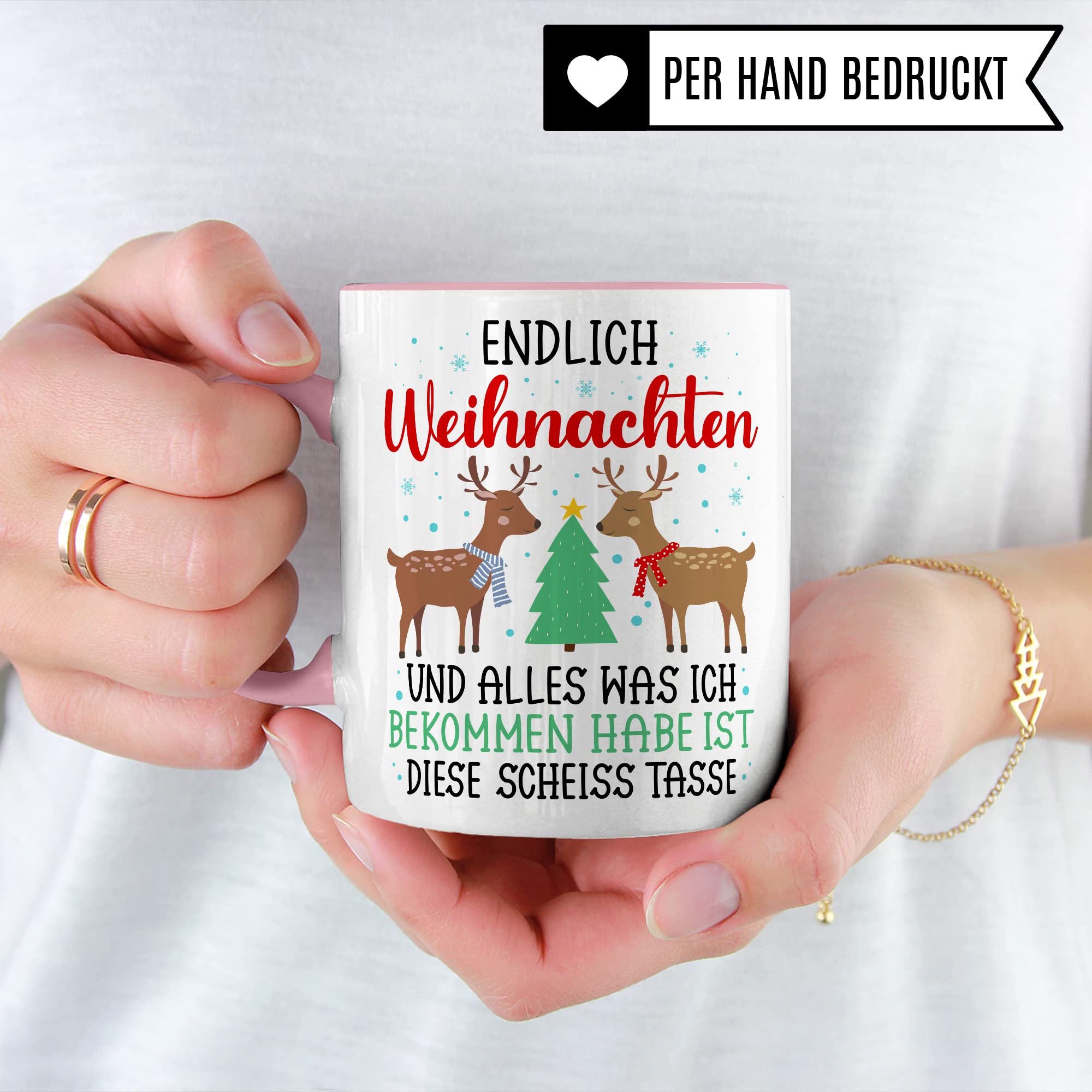 Weihnachten Tasse Geschenk Kaffeetasse Geschenkidee Humor Weihnachtstasse Sarkasmus Kaffee-Becher witziger Geschenkartikel Endlich Weihnachten alles was ich bekomm ist diese scheiß Tasse Spruch